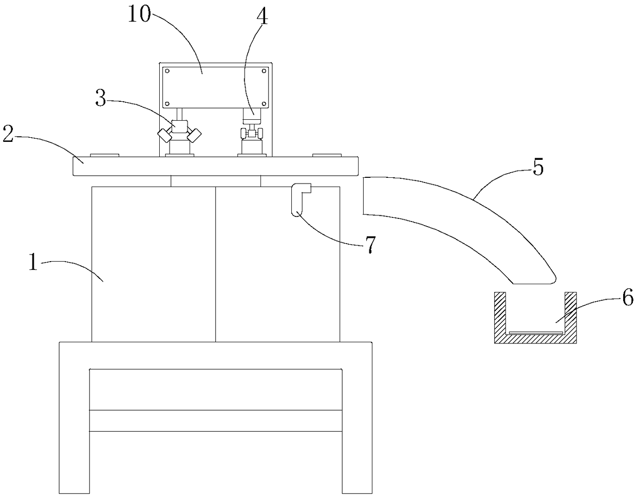 A turntable bottle cap flanging device with a gradual guide groove