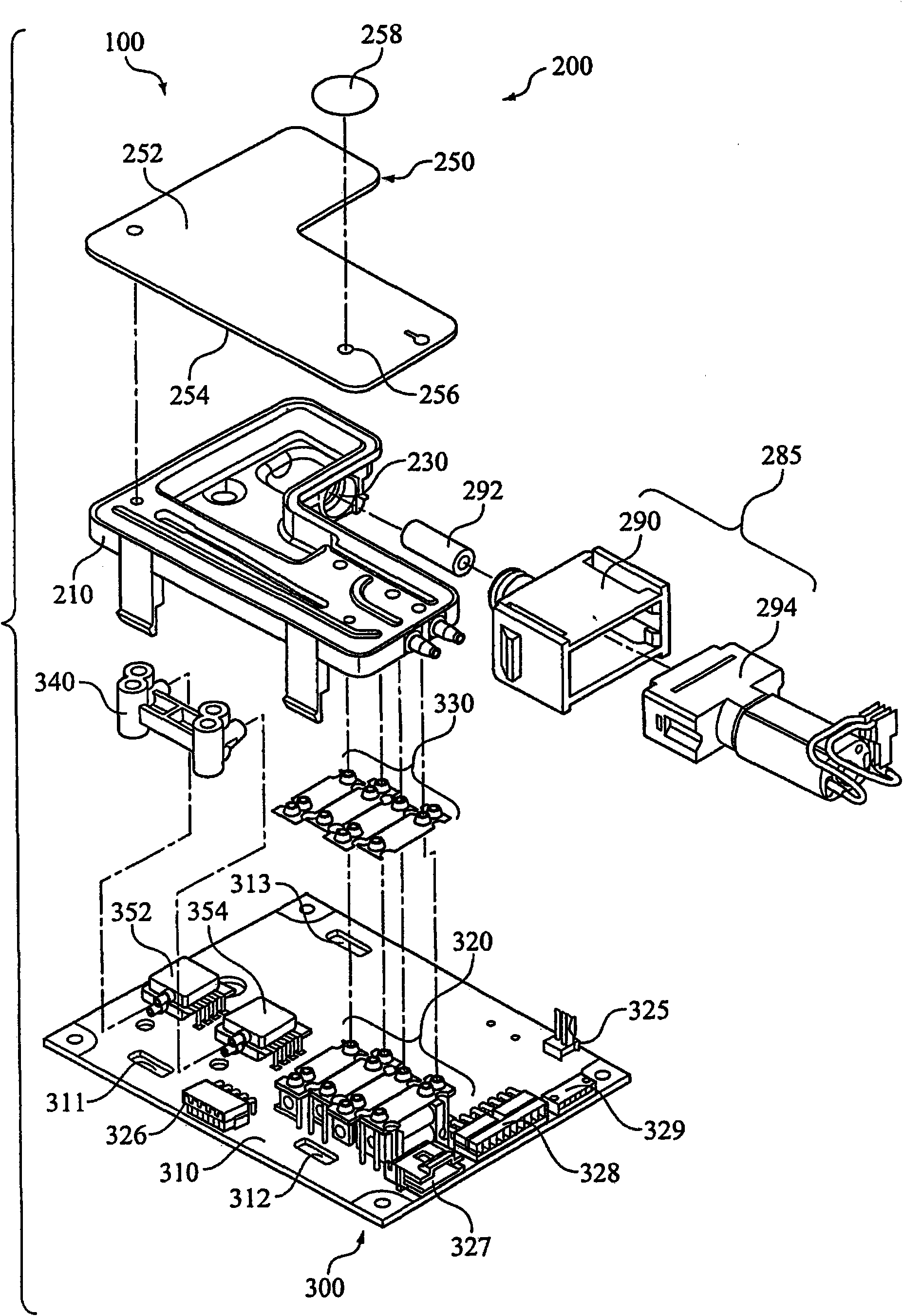 Electro-pneumatic assembly for use in a respiratory measurement system
