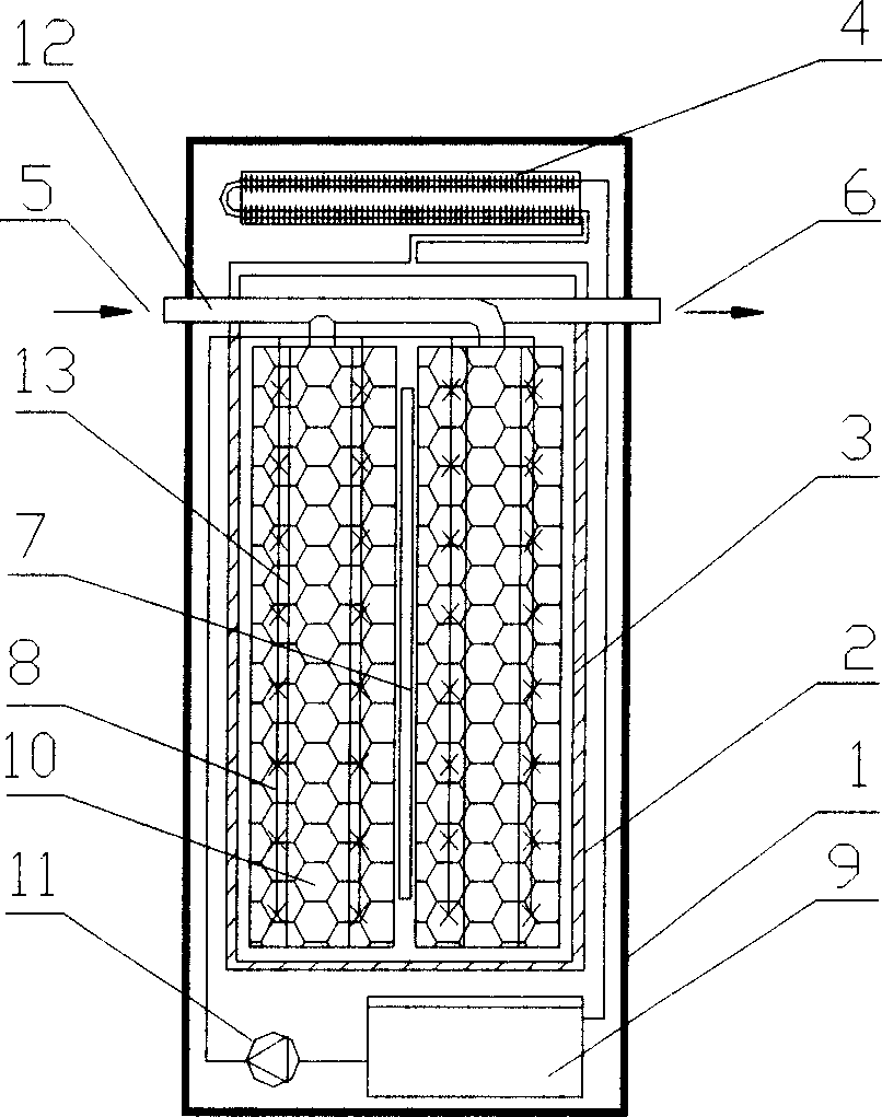 Adsorption type heat-storage electric-warming method and device thereof