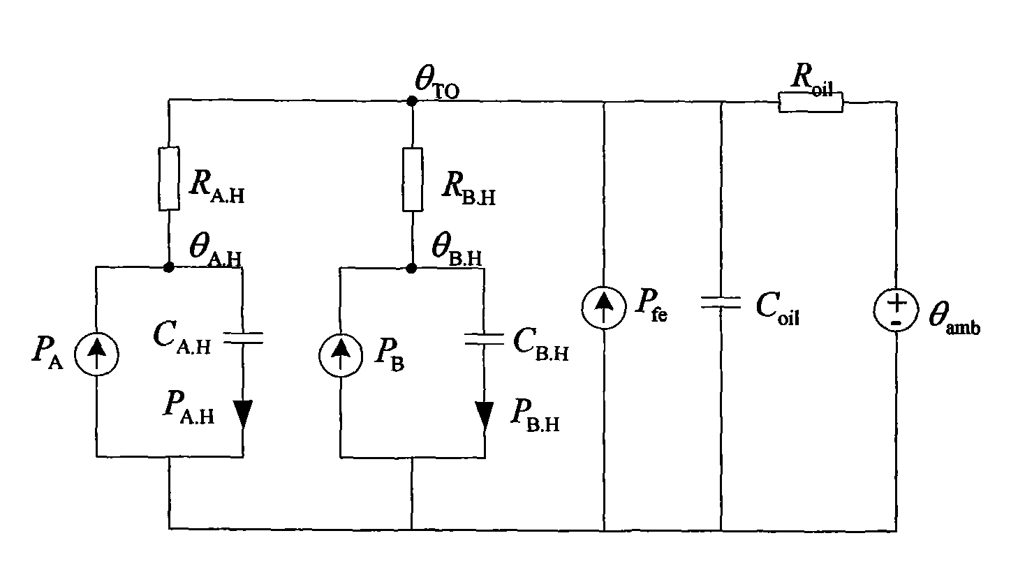 Internal temperature rise on-line monitoring method of traction transformer of V/X connection