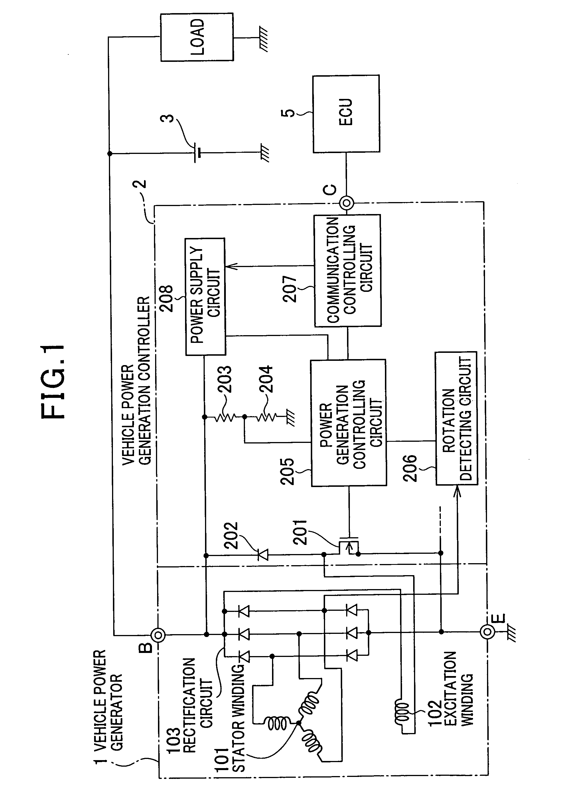Device for controlling power generated in vehicle