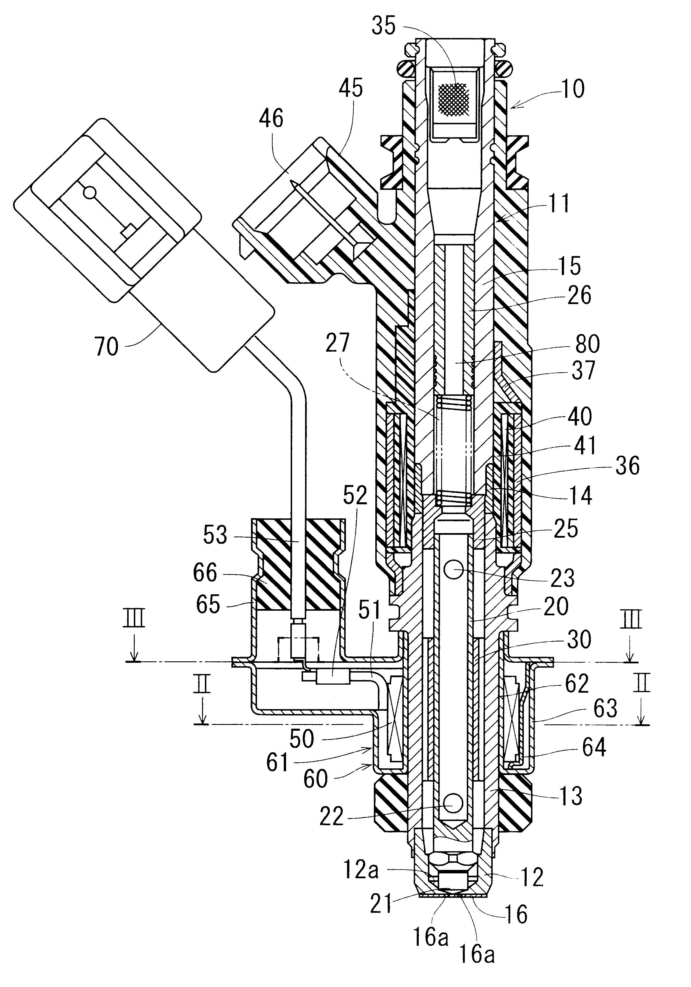 Fuel injection device having heater