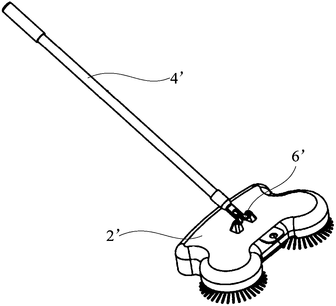 Floor mopping device with rotary limiting structure