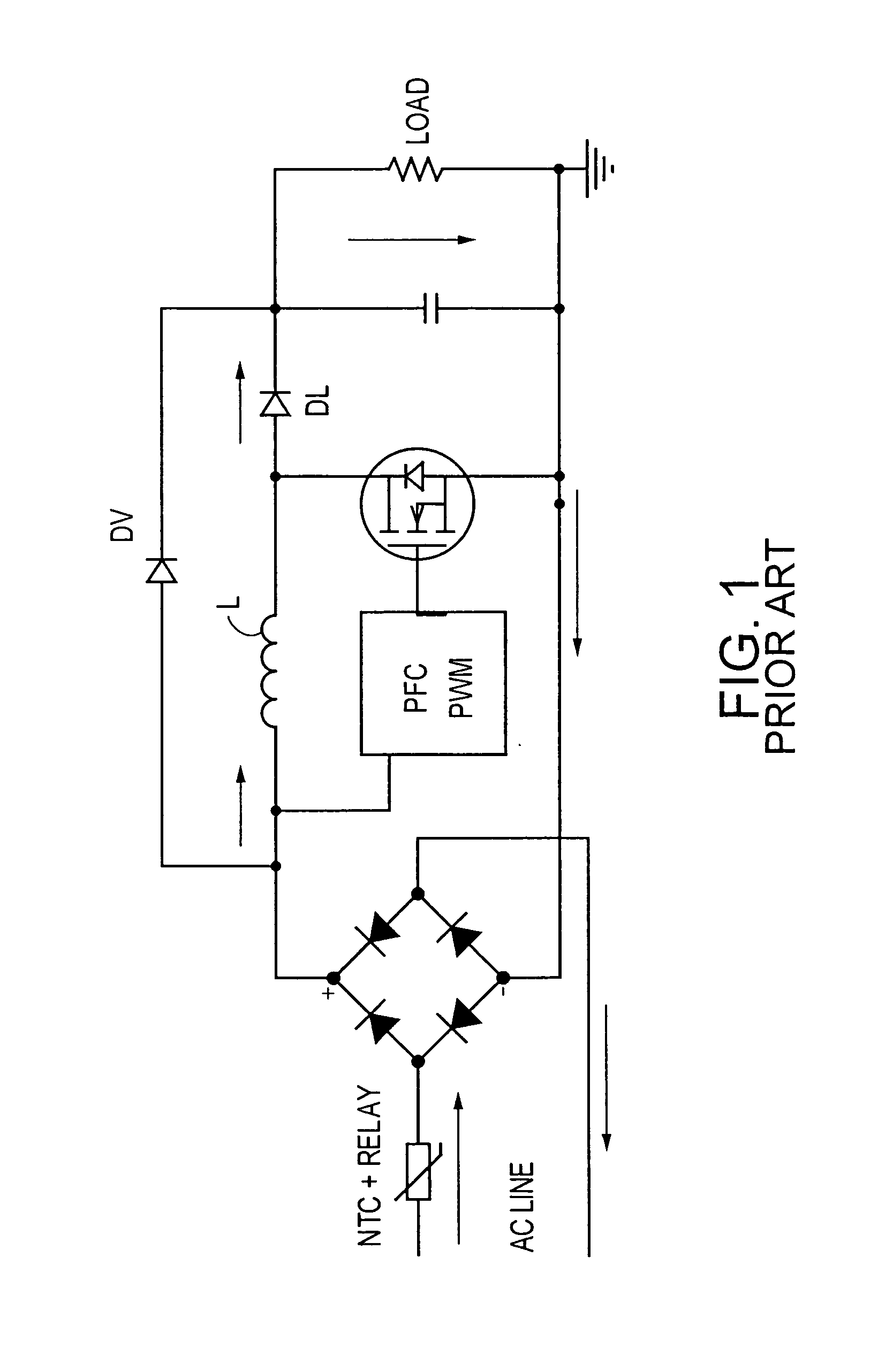 Bridge-less boost (BLB) power factor correction topology controlled with one cycle control