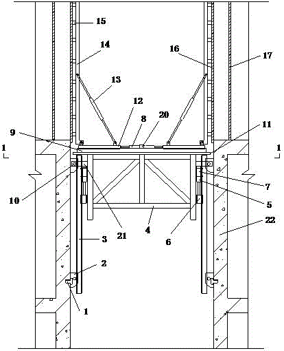 Hydraulic climbing type elevator shaft finalization operation platform and construction method