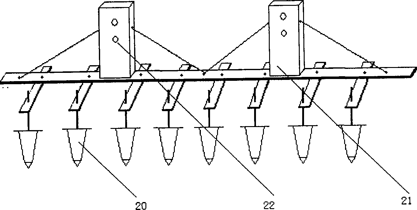 Self walking and intermittent working type transplantation and injection needle filling device