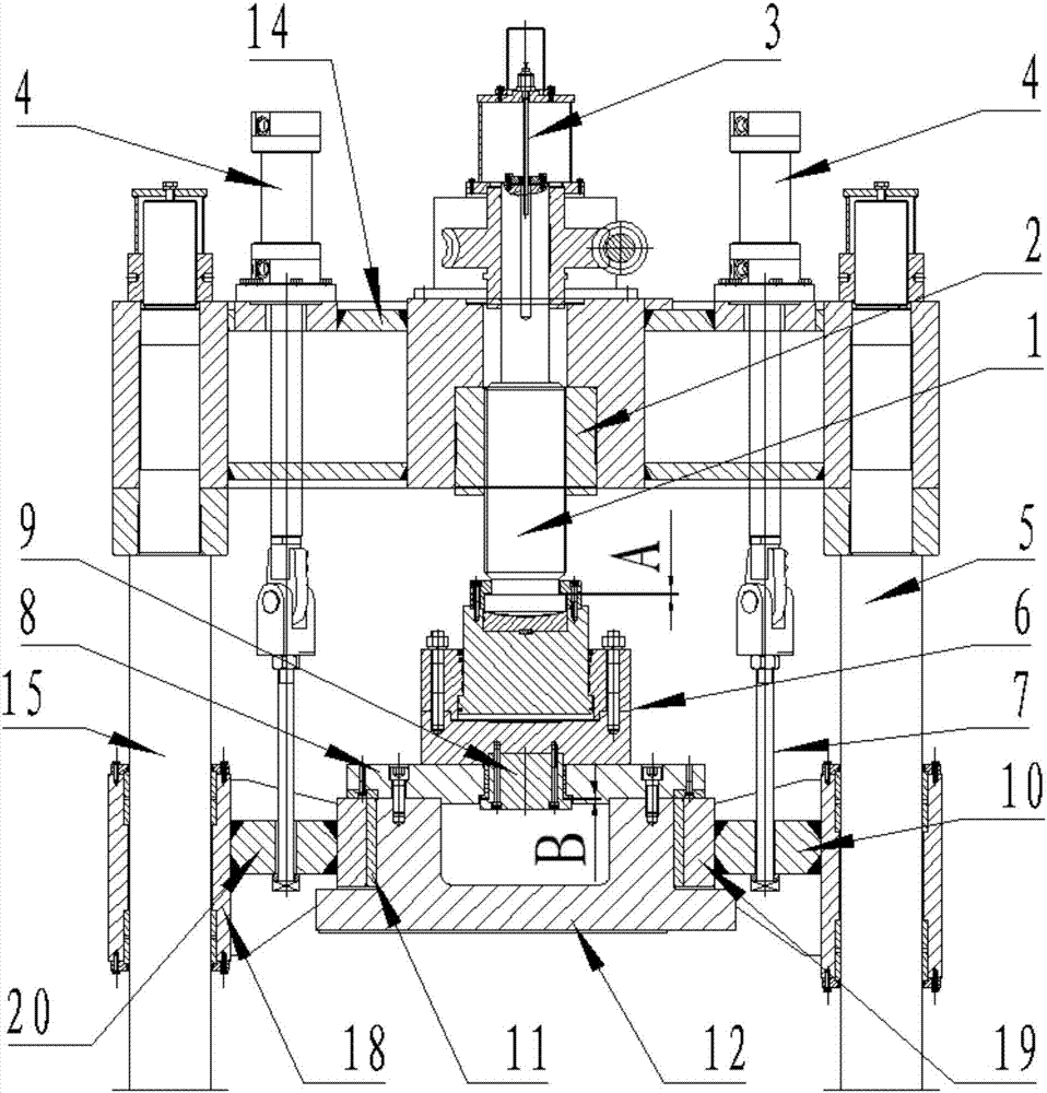 Rotary disk press-down adjusting device