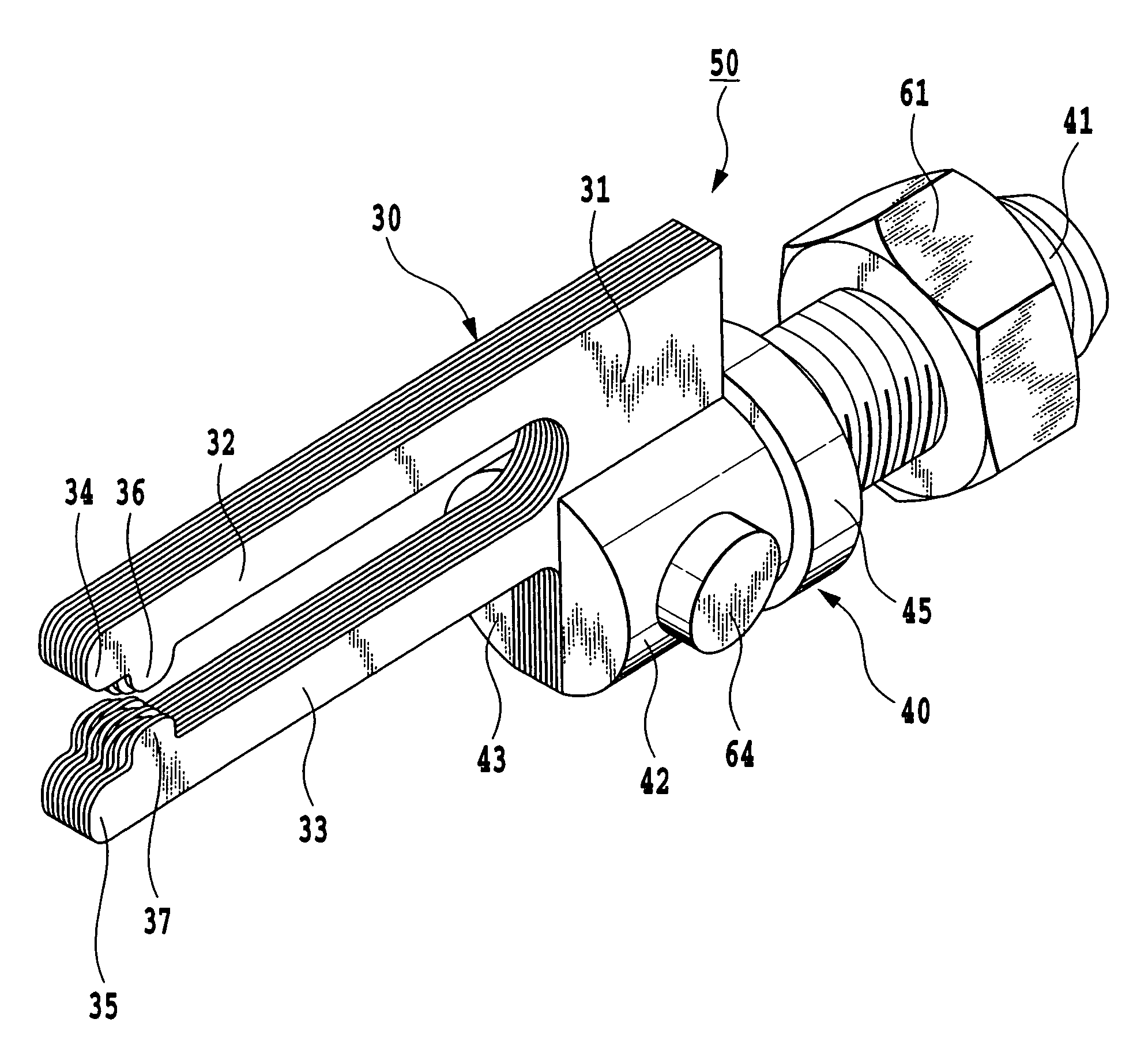 Female side connector for high current