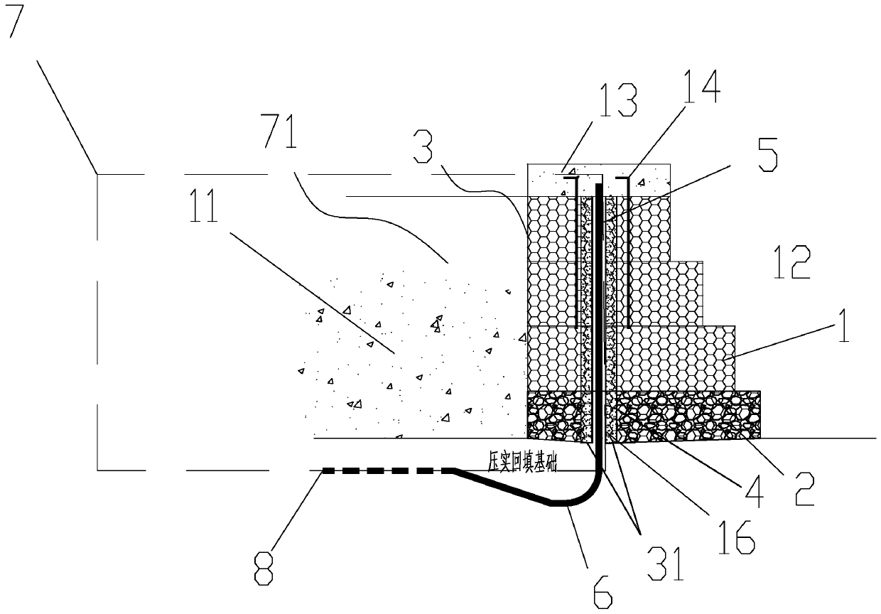 Combined gabion anti-seepage isolation structure and construction method thereof