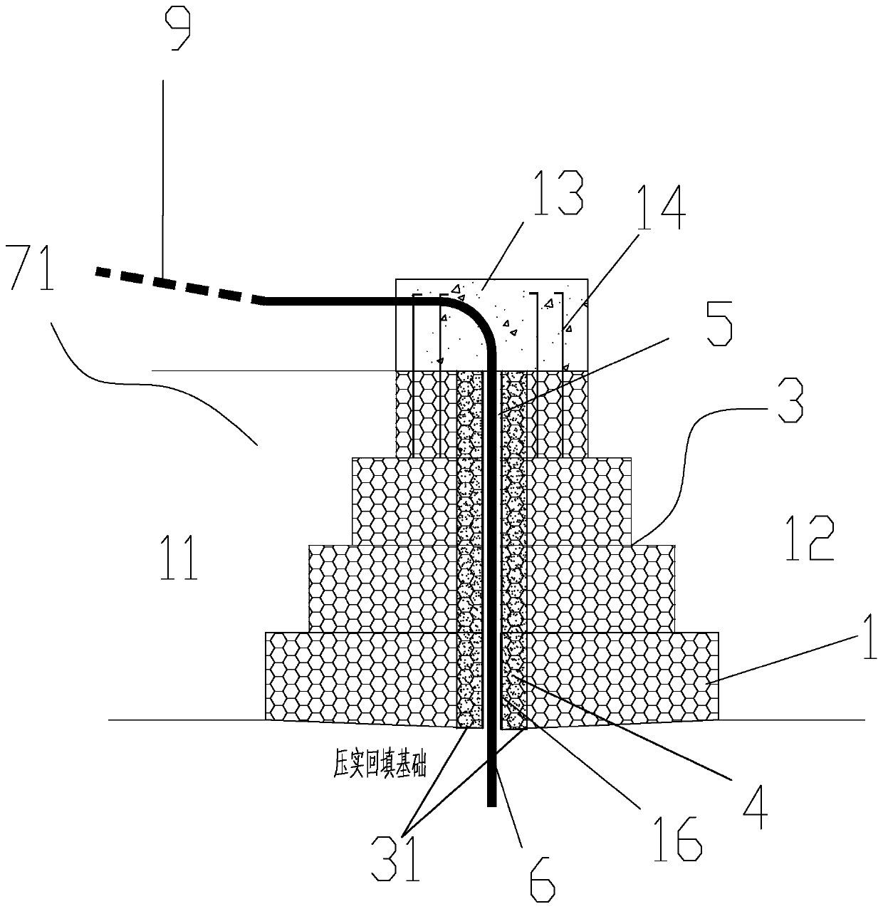 Combined gabion anti-seepage isolation structure and construction method thereof