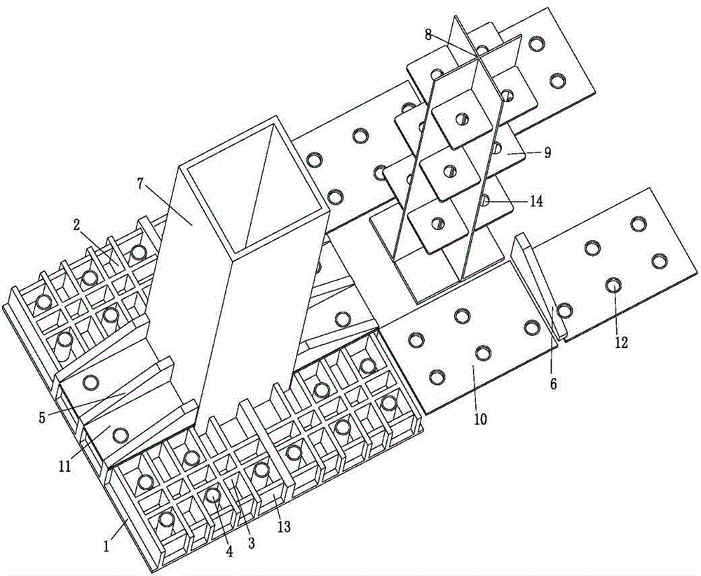 Large-cross-section box column and processing technology thereof