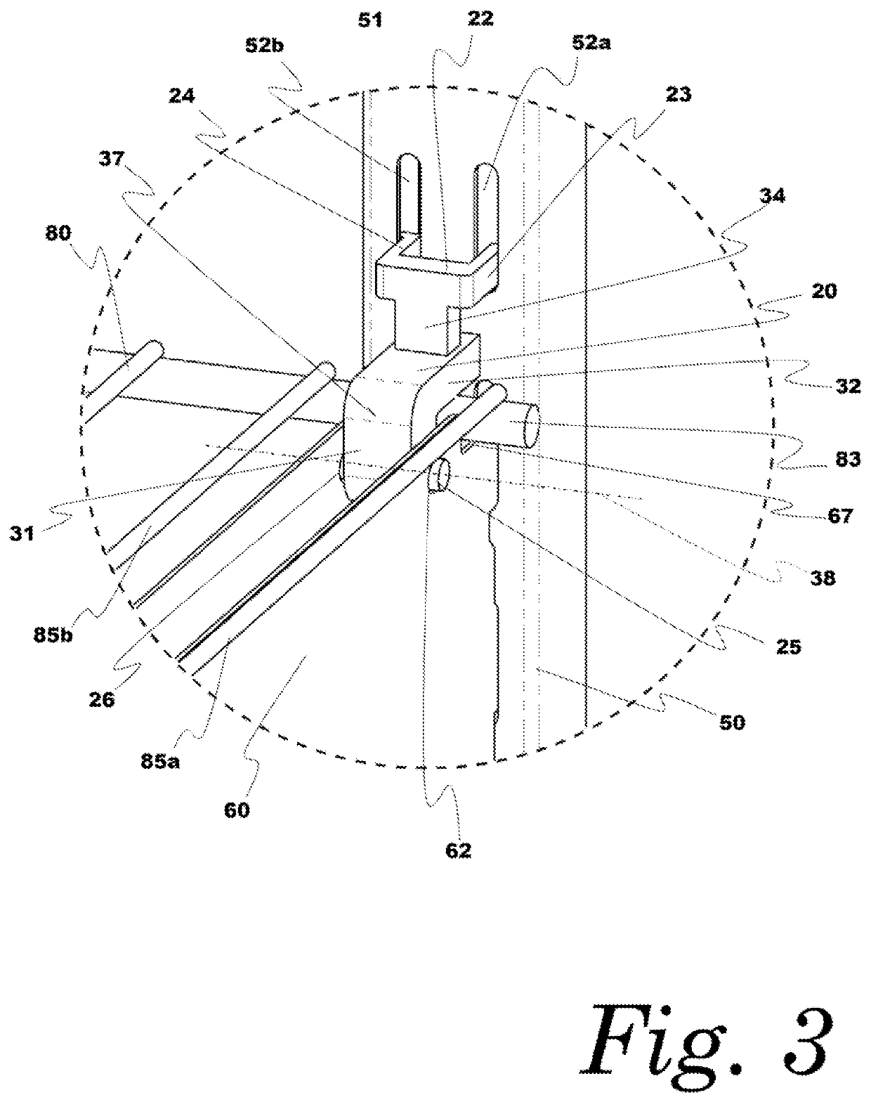 Pivoting mesh shelf locking clamp