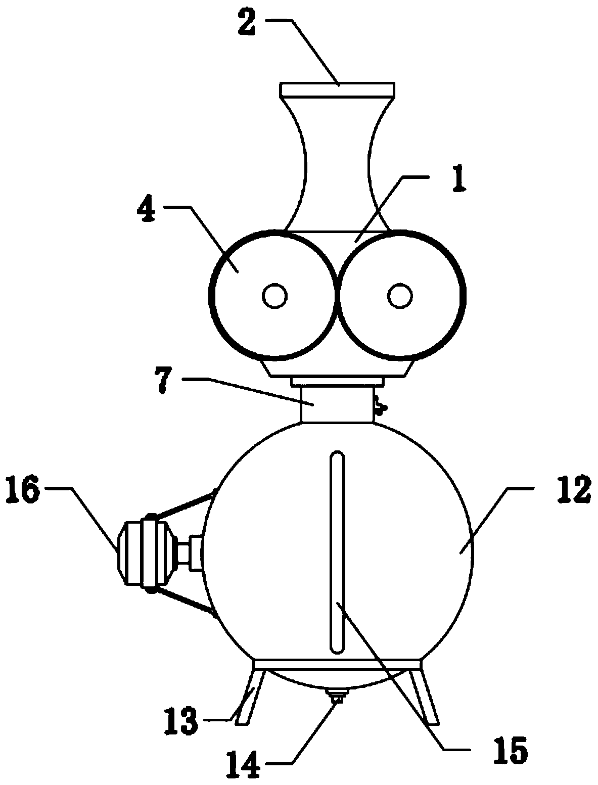 Raw material mixing and smelting device for refractory brick