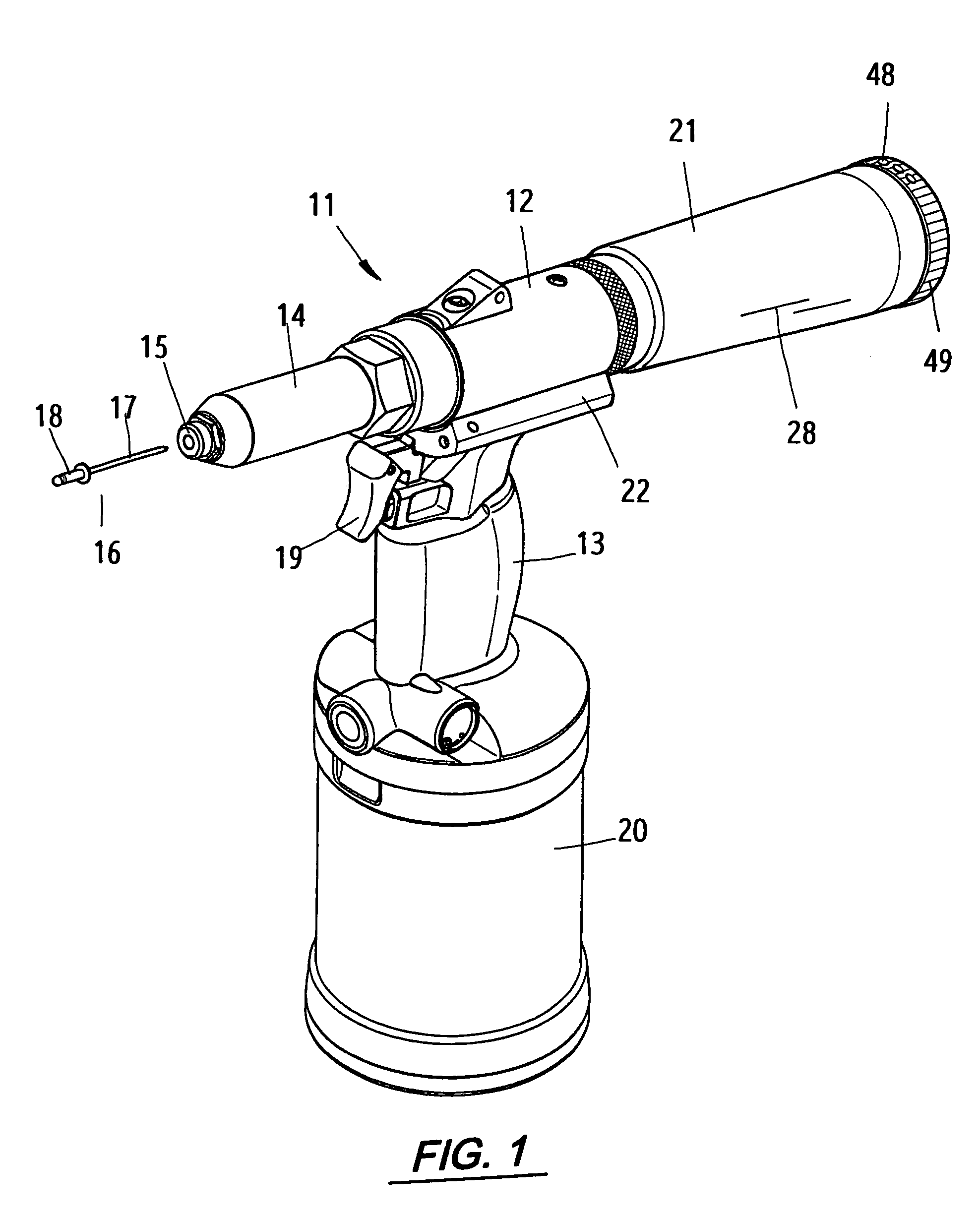 Automatic suction and repelling device for rivet gun