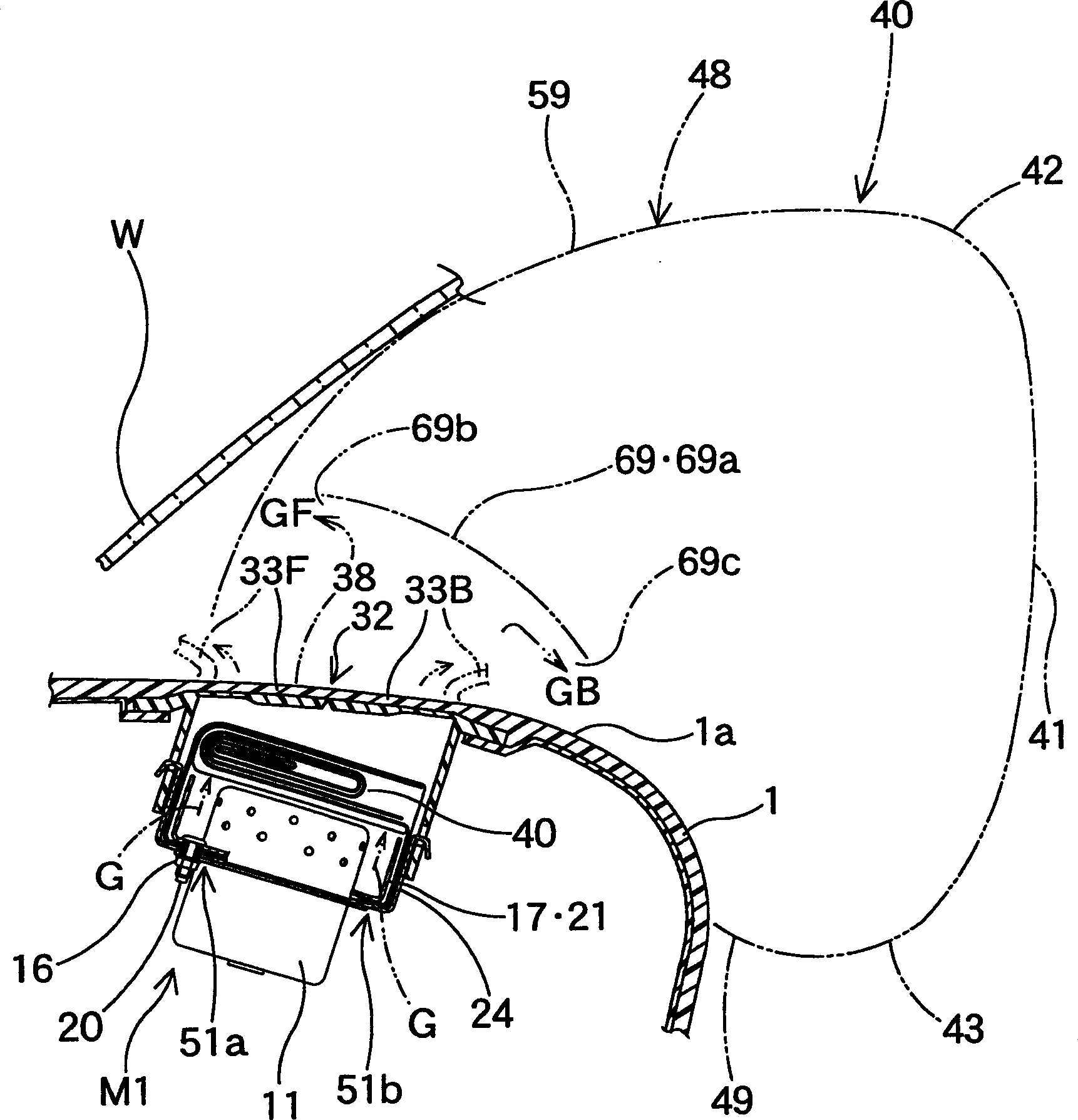 Airbag device for front passenger's seat