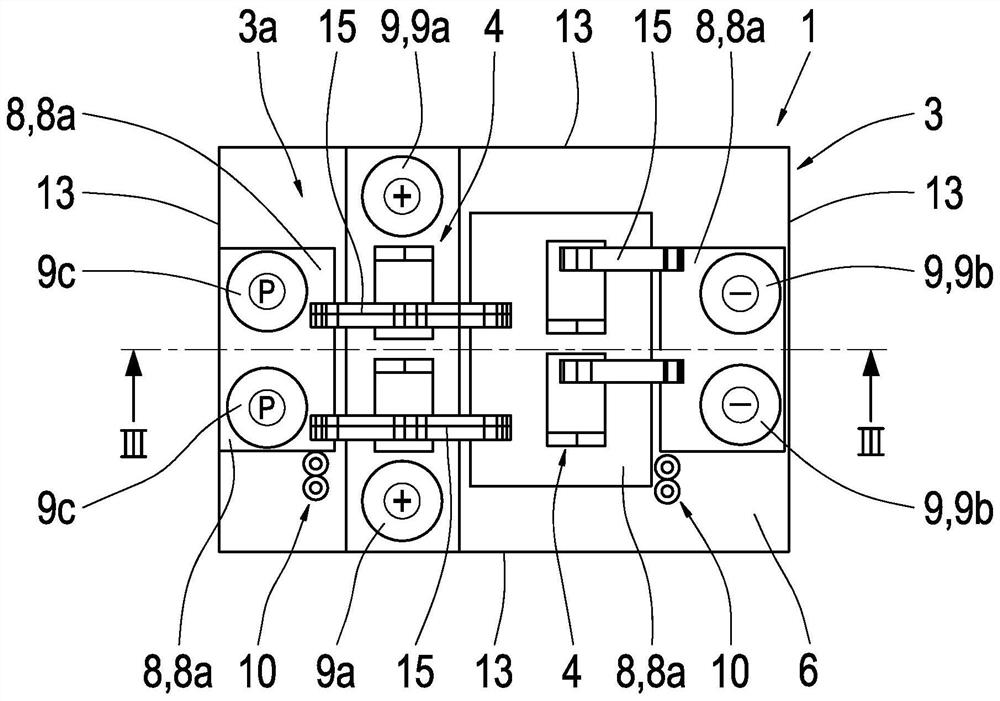 Half-bridge module of a traction inverter of power electronics of a vehicle