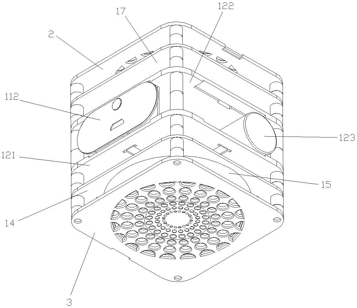 Double-wind-drive air deodorizing and sterilizing purifier