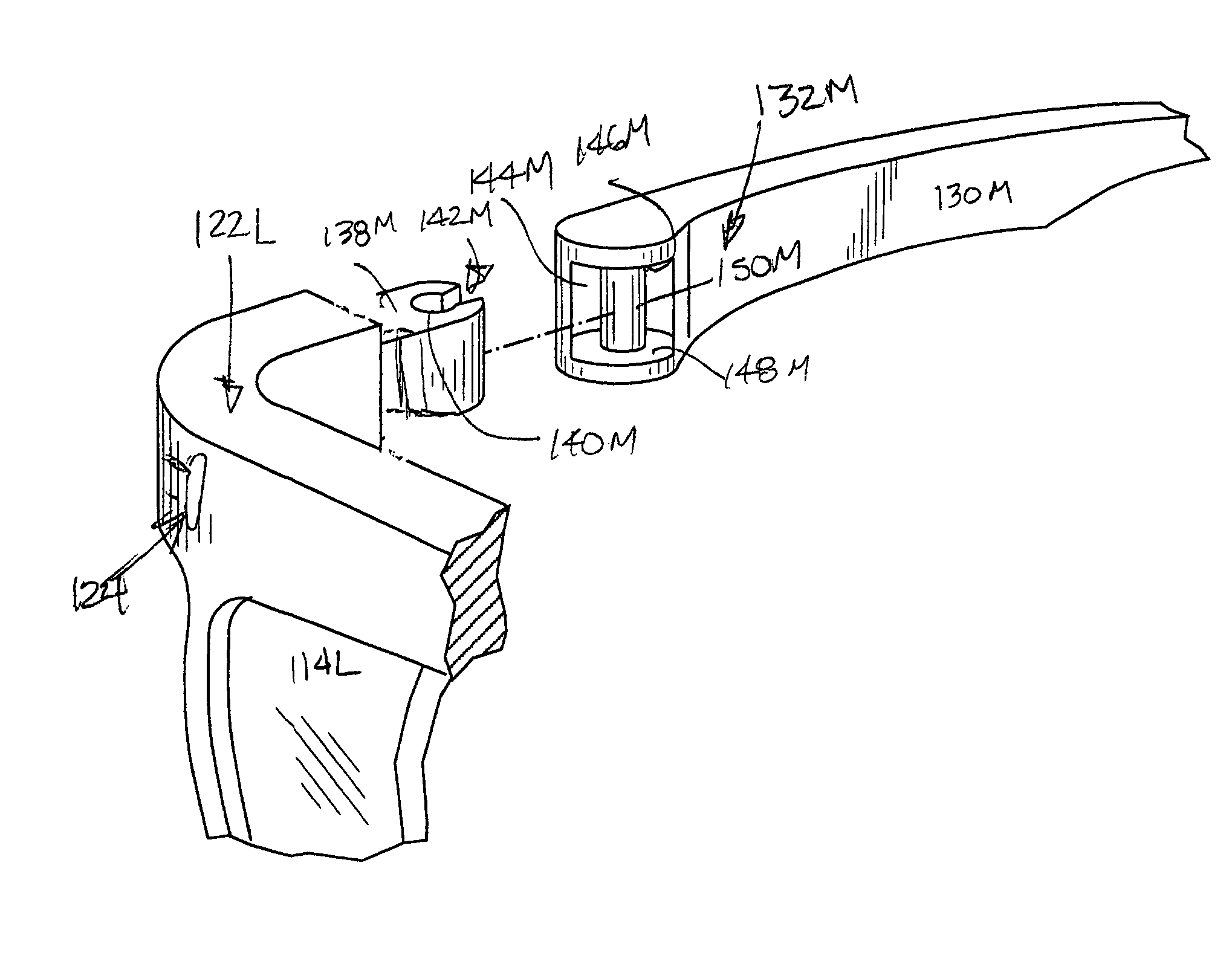 Frame hinge and side arm, eyeglass frame with multiple wearer connections and improved spectacle kit