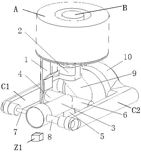 Composite pump with small pump conducting strong flow return and big pump conducting small-quantity ejection