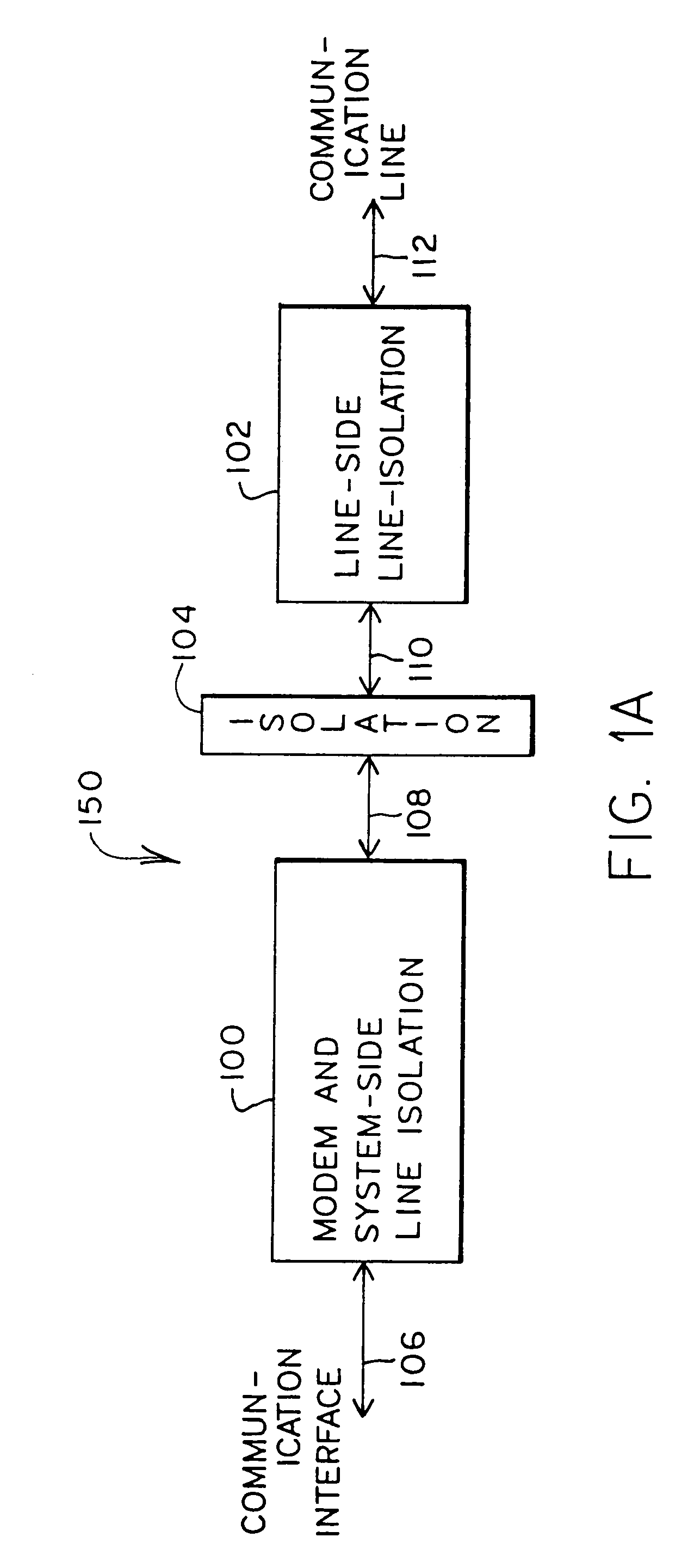 Integrated modem and line-isolation circuitry with HDLC framing and associated method