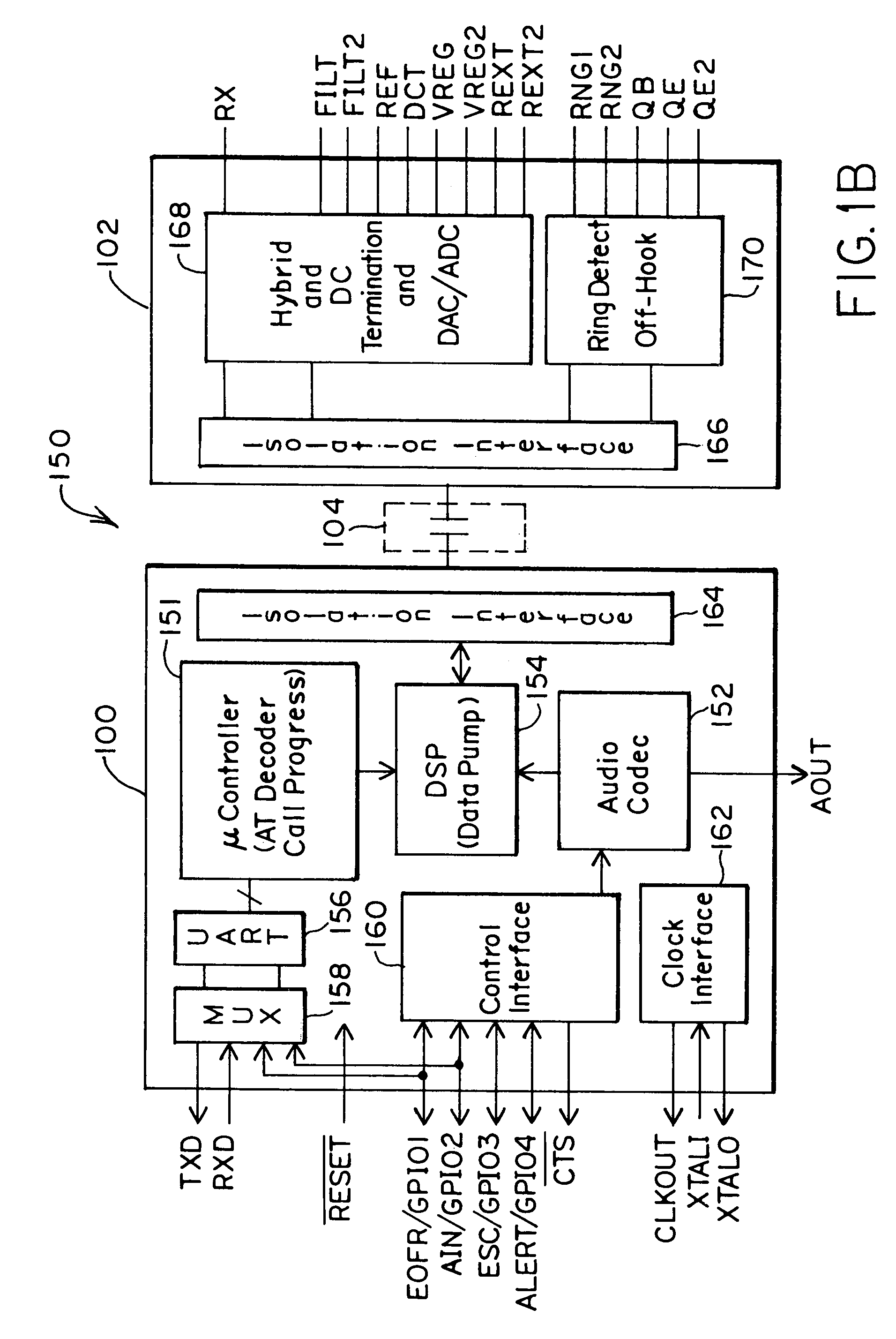 Integrated modem and line-isolation circuitry with HDLC framing and associated method