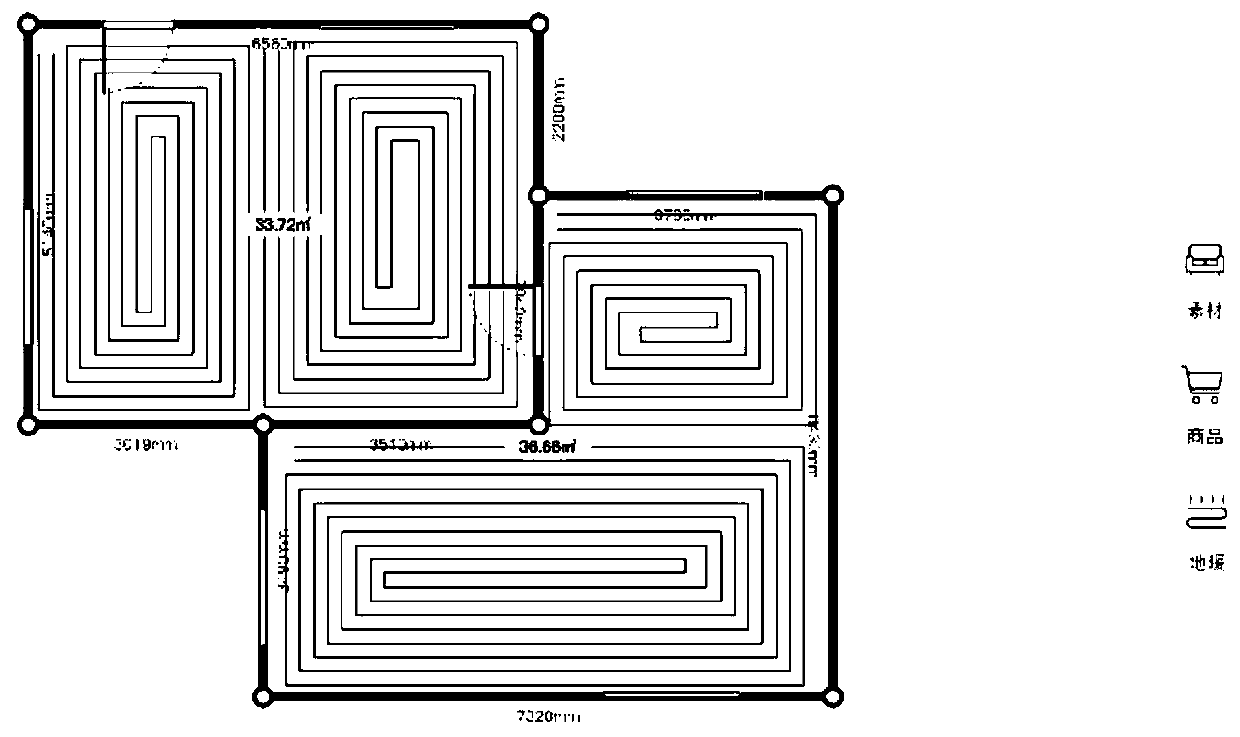 A design method for room floor heating pipeline