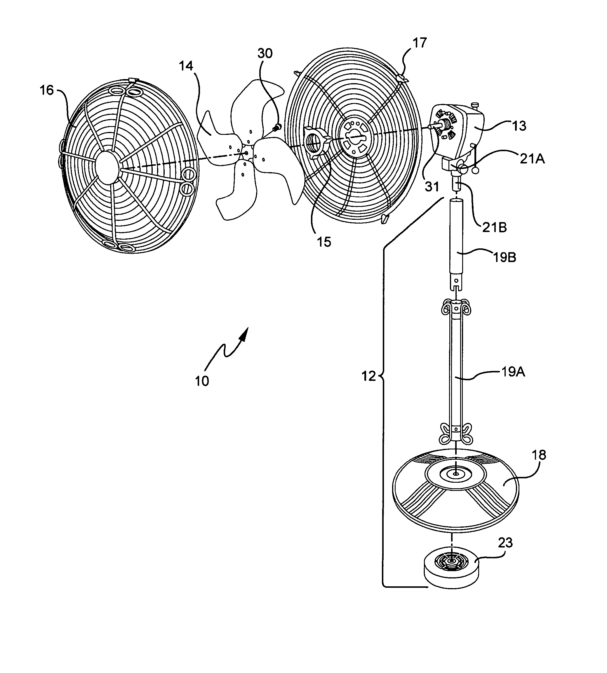 Fan blade assembly for electric fan