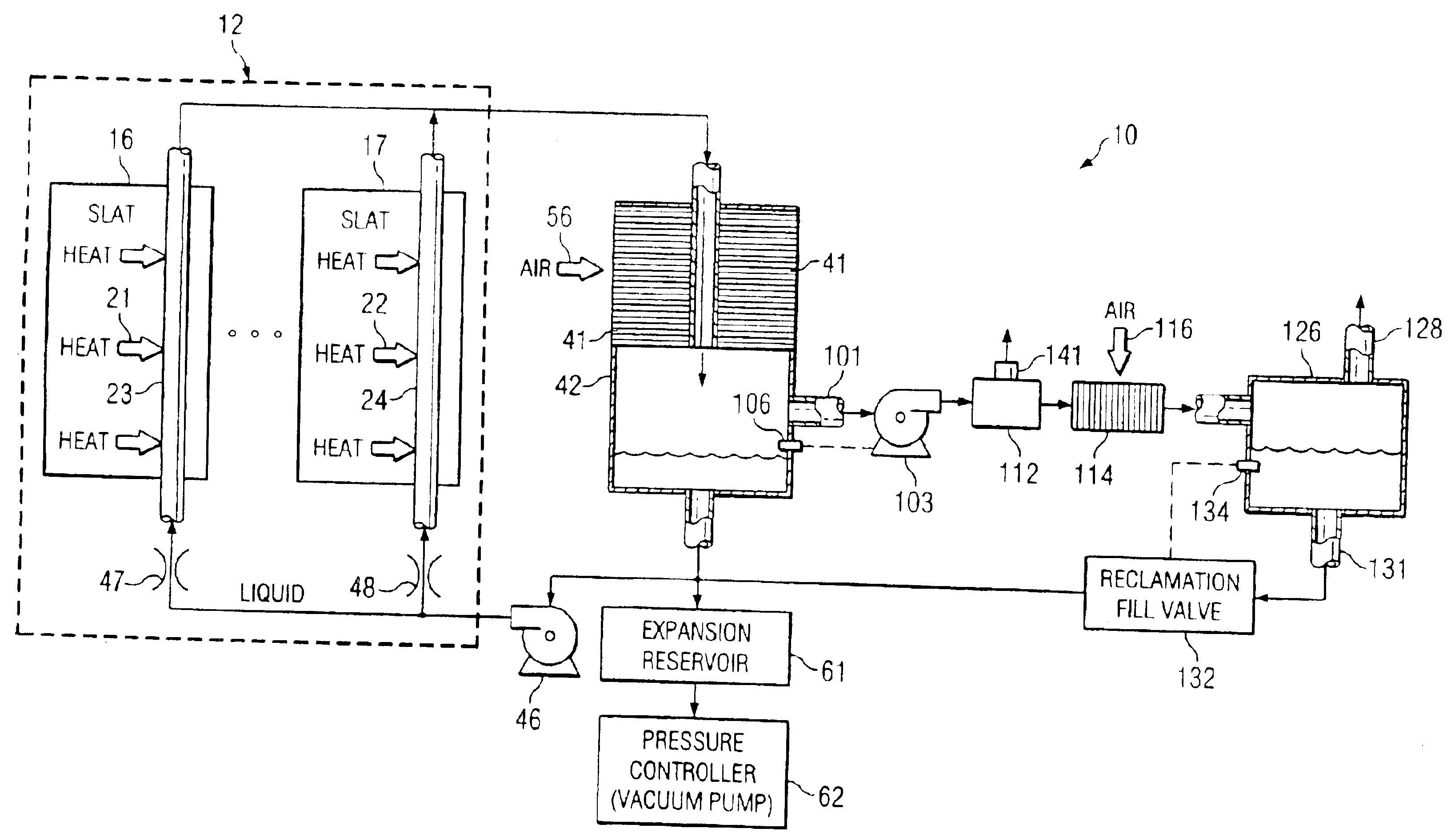 Method and apparatus for extracting non-condensable gases in a cooling system