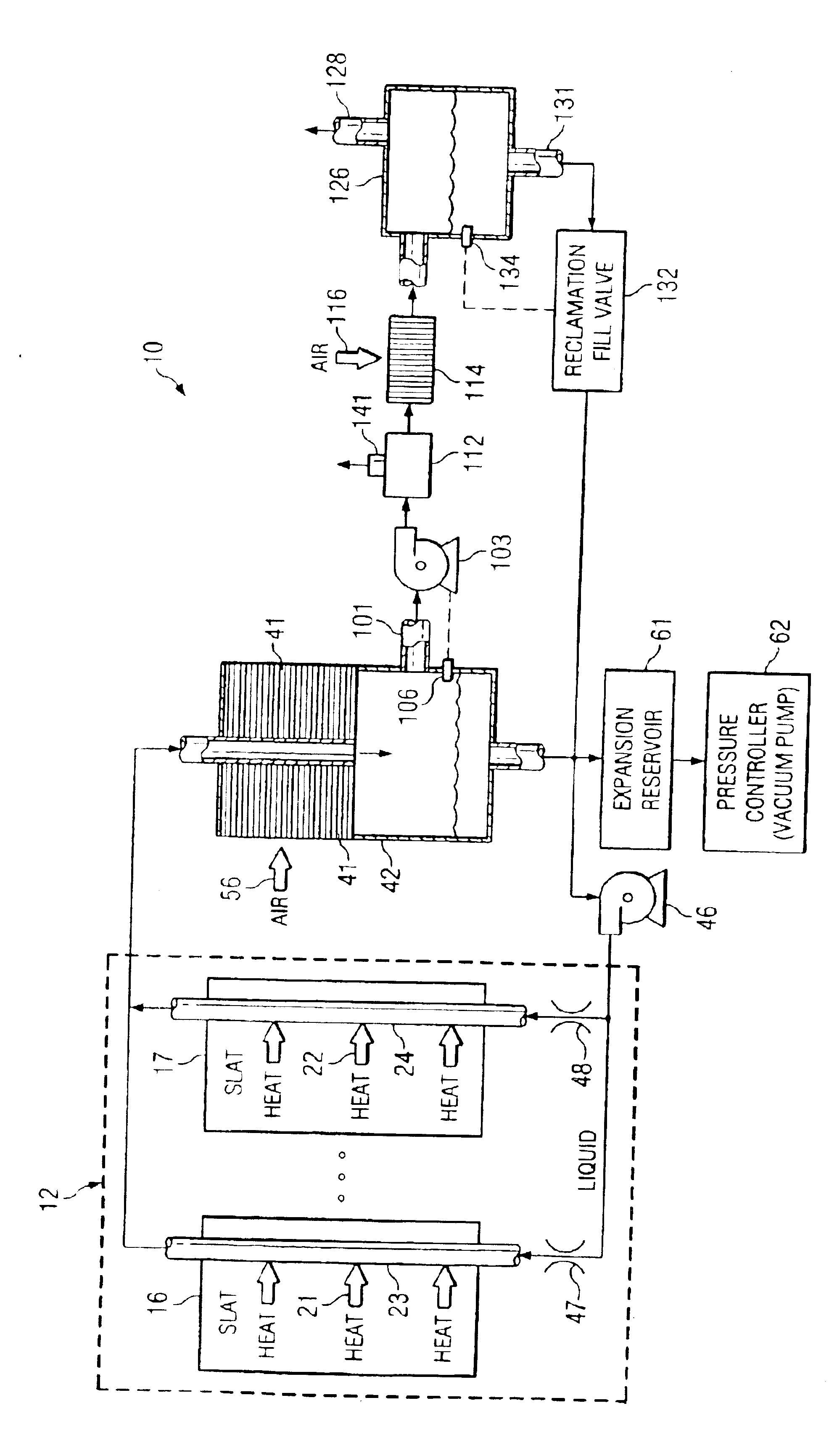 Method and apparatus for extracting non-condensable gases in a cooling system