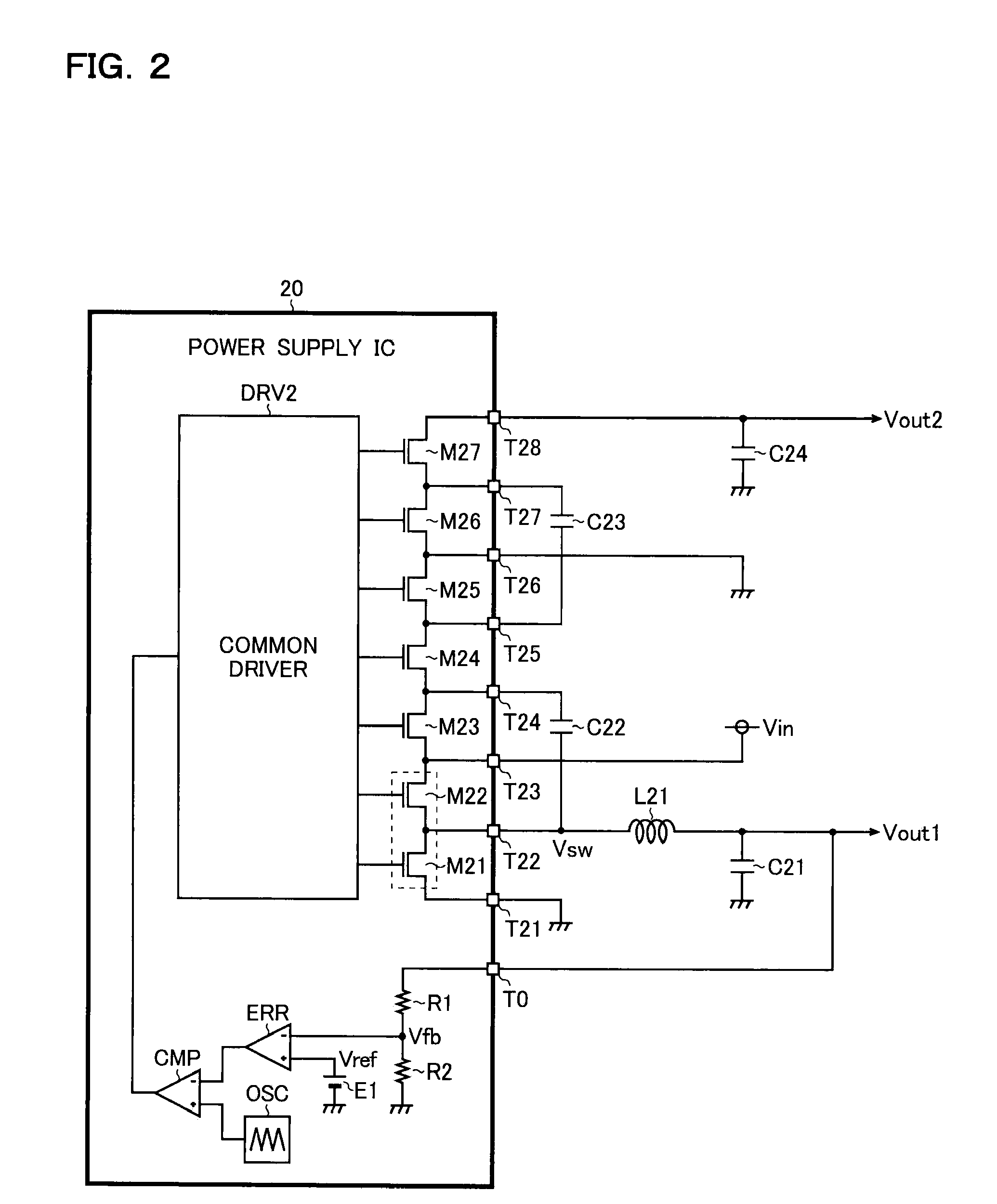 Power supply circuit and semiconductor device for use therein