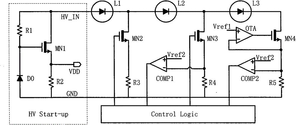 Linear LED drive circuit with high power factor
