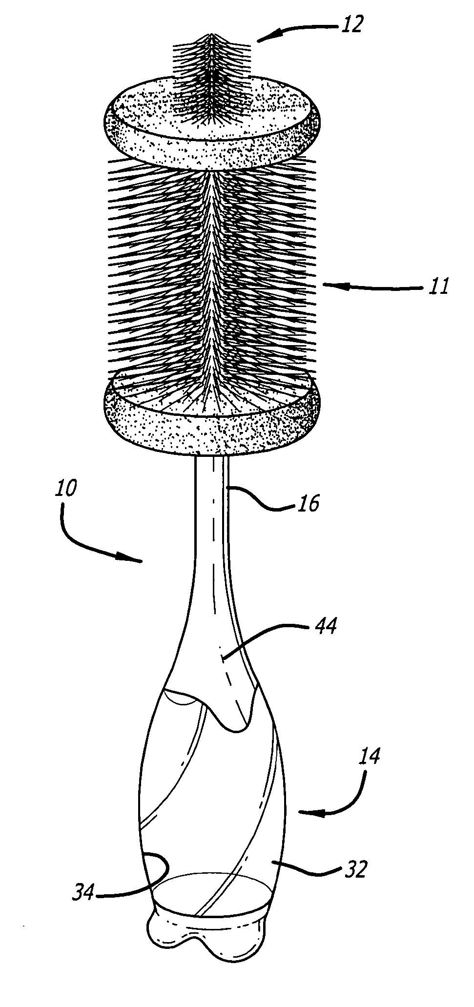 Cleaning utensil for a fluid container