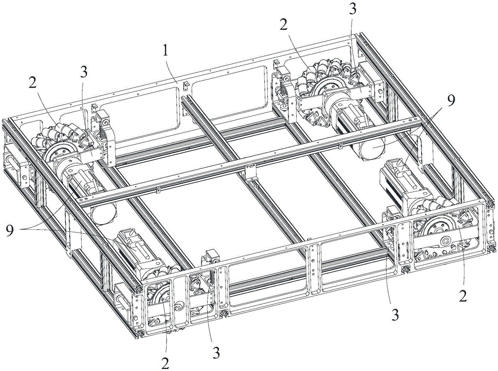 Omnidirectional moving chassis and leveling method thereof