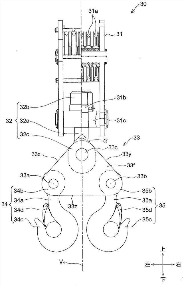 Hook device and crane