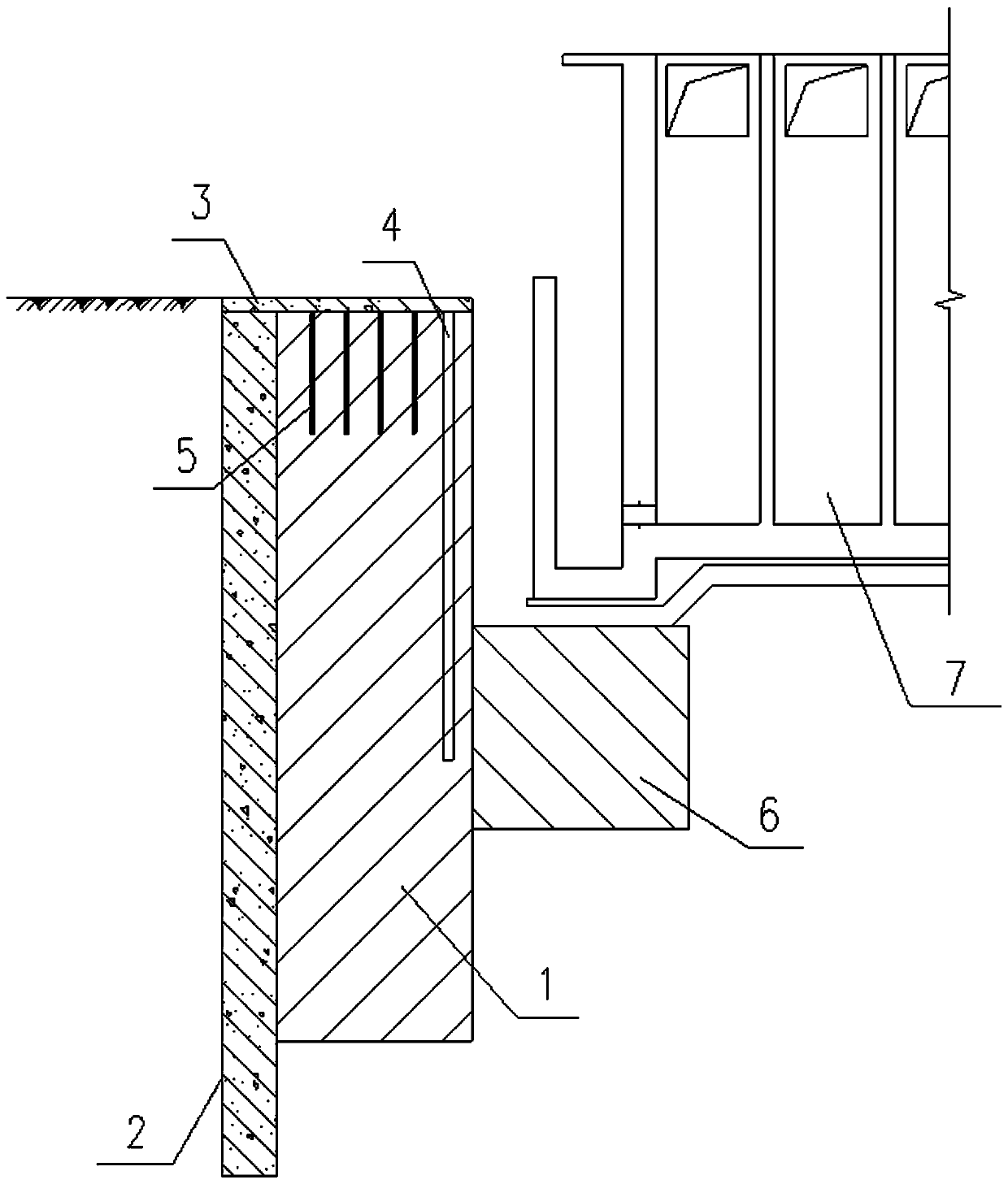 Cement soil enclosure wall-cast-in-place pile cantilever type combined support and construction method thereof