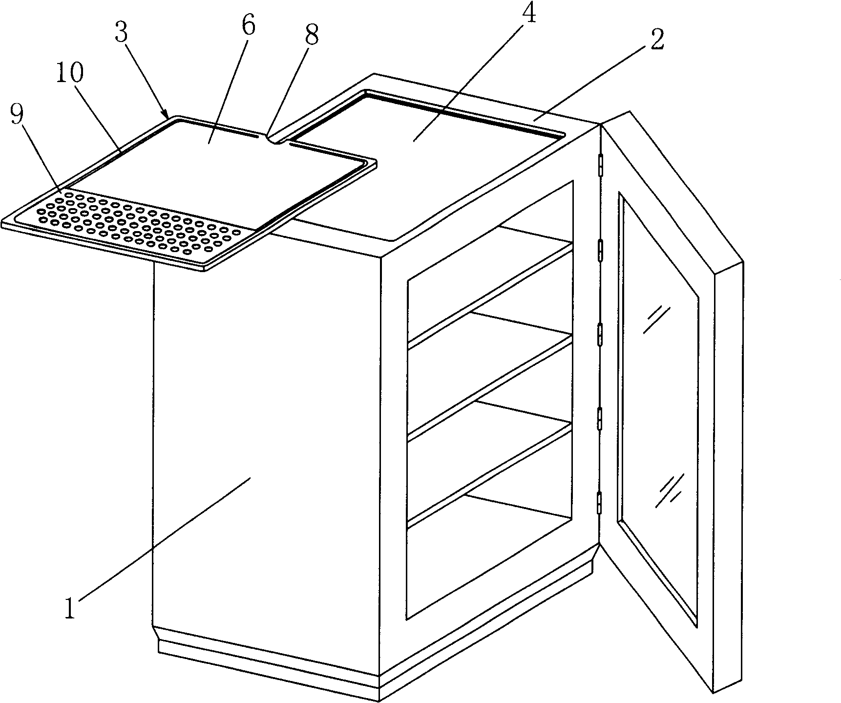 Wine chest having multipurpose roof plate