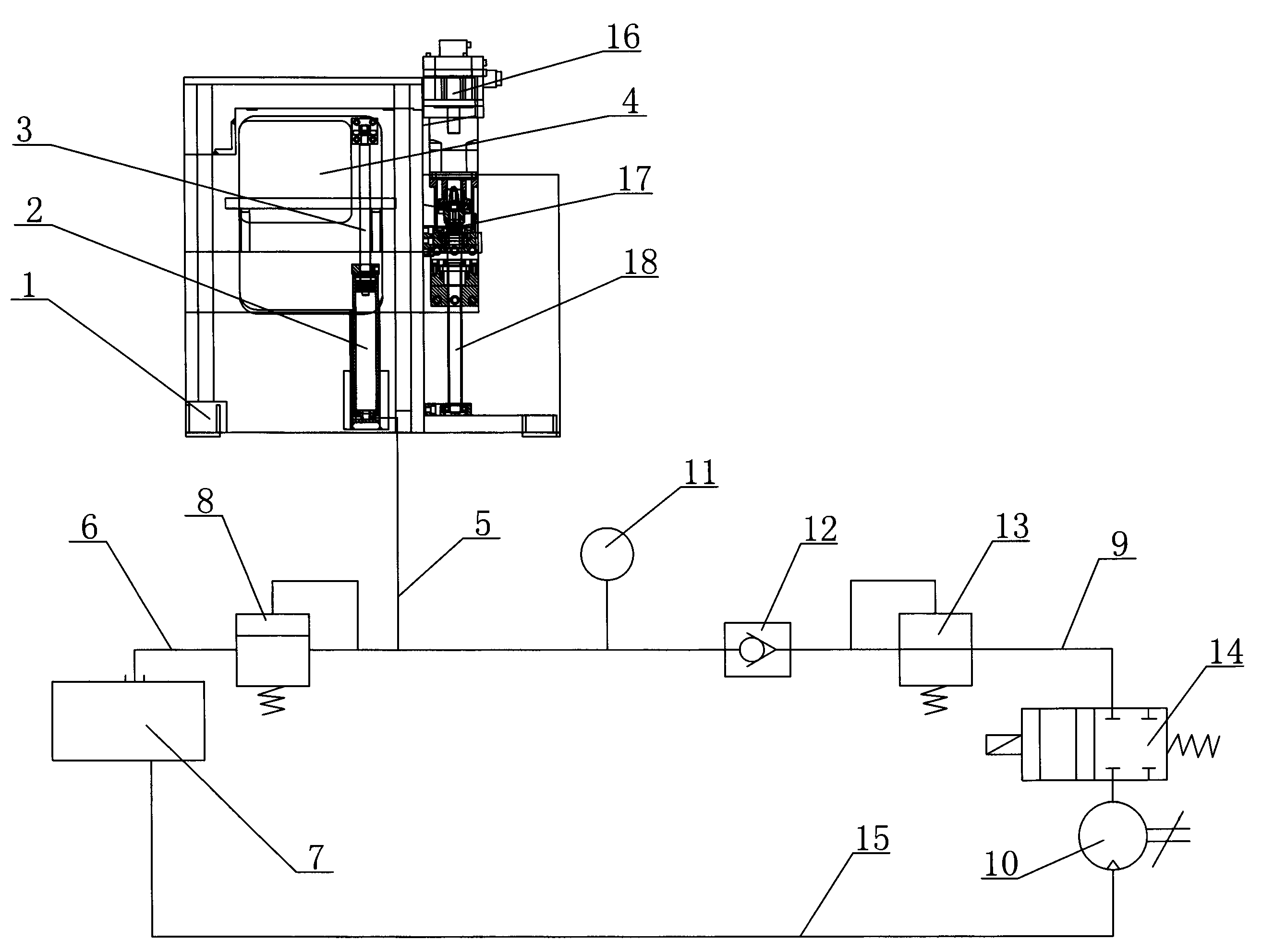 Device for holding head section by oil pressure of fully-automatic pipe bender