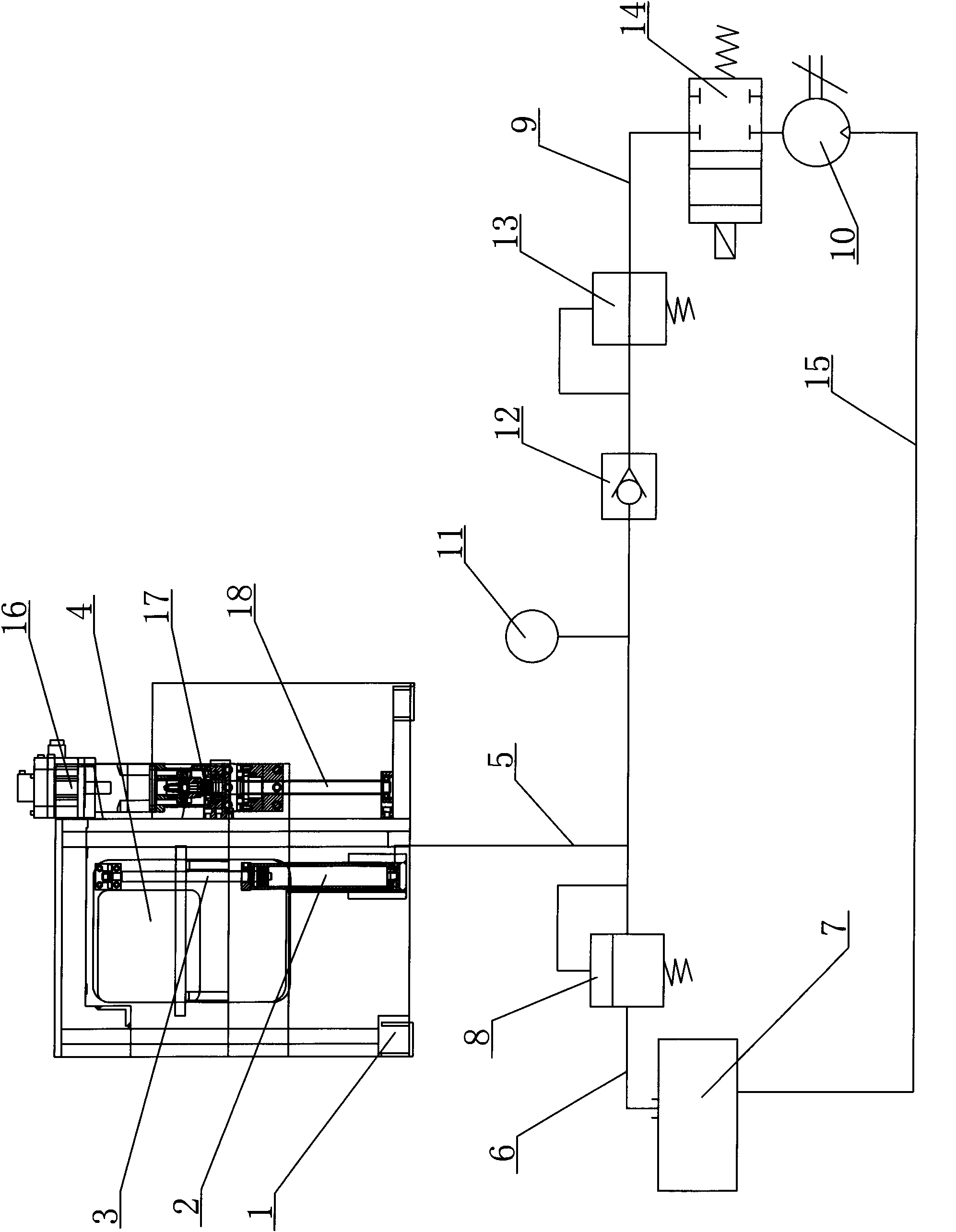 Device for holding head section by oil pressure of fully-automatic pipe bender
