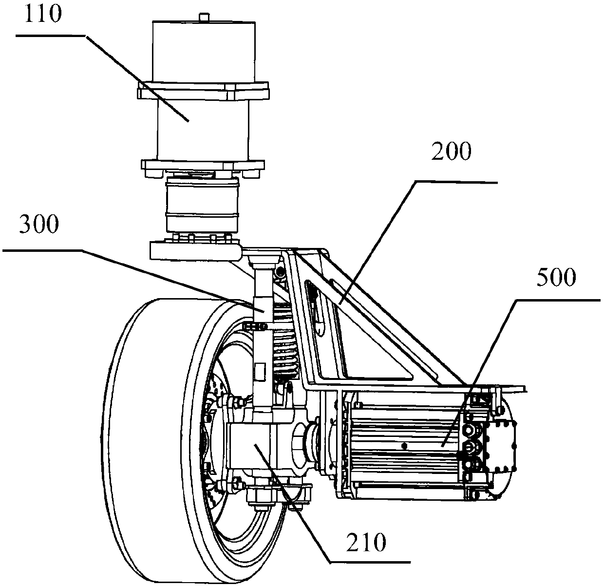 Electric vehicle chassis assembly with four-wheel wheel motor drive and four-wheel independent steering