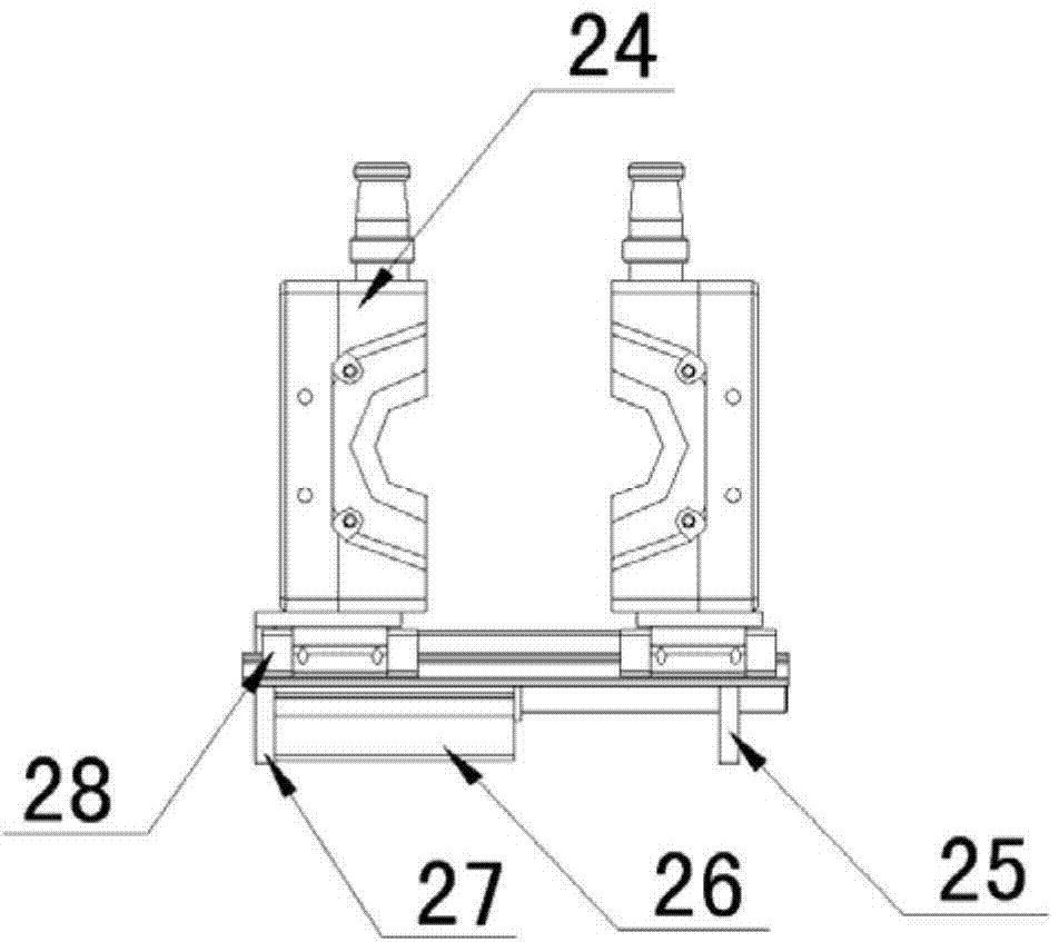 Automatic clamping device for flaw detection of steel wire rope