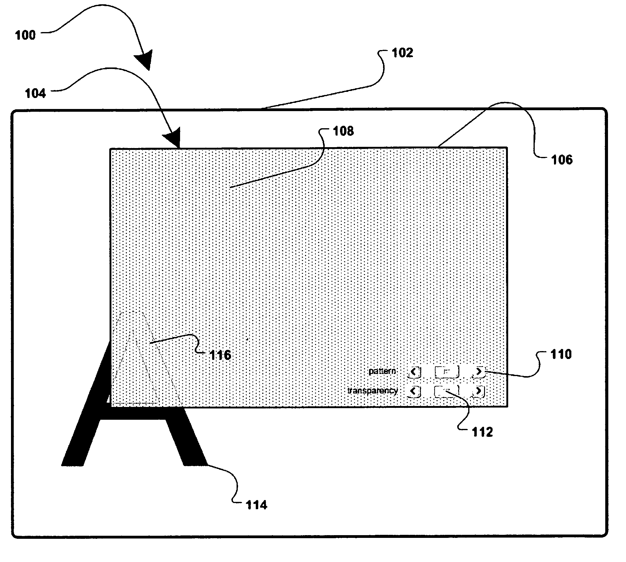 Software-based method for gaining privacy by affecting the screen of a computing device