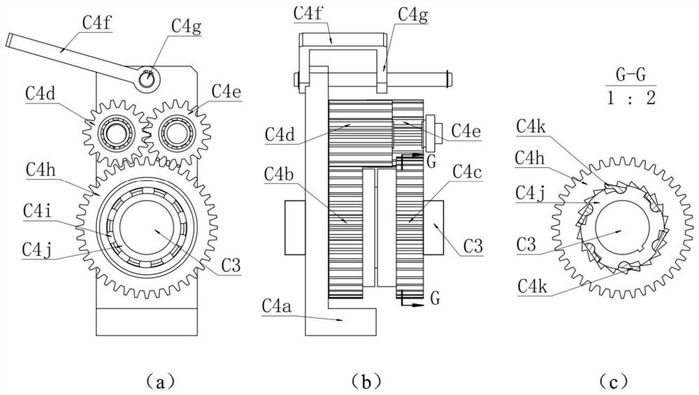 A wave energy harvesting device with single gear ring and double rotation drive
