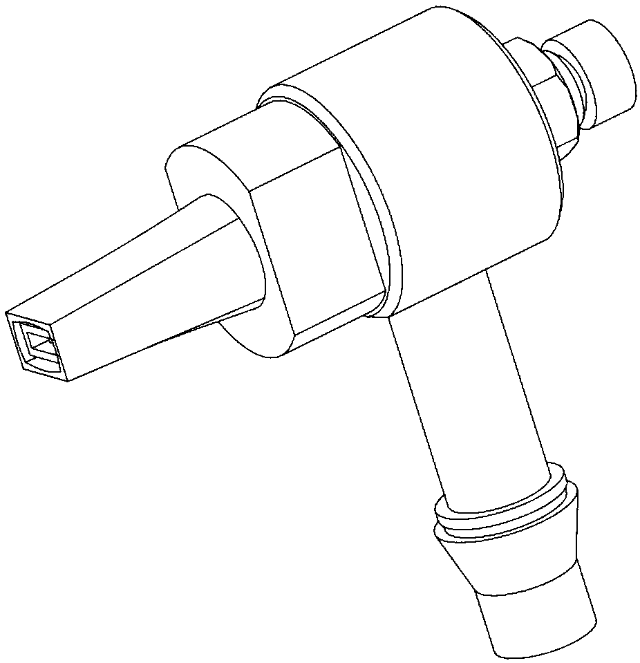 Dry ice cleaning nozzle with function of stabilizing flow direction of dry ice
