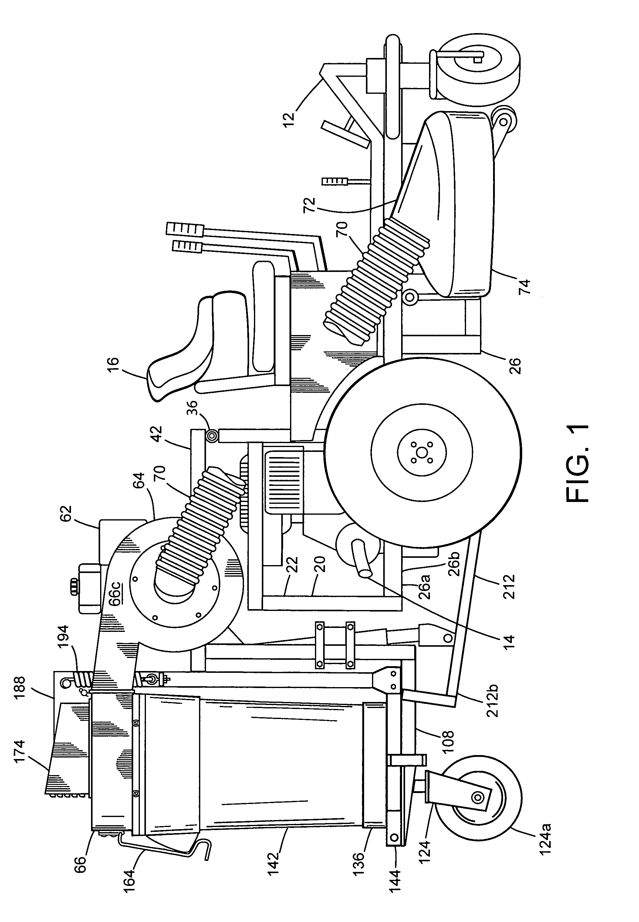 Vacuum collector assembly for lawn tractors