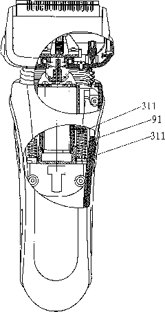 Swing reciprocating type electric shaving device