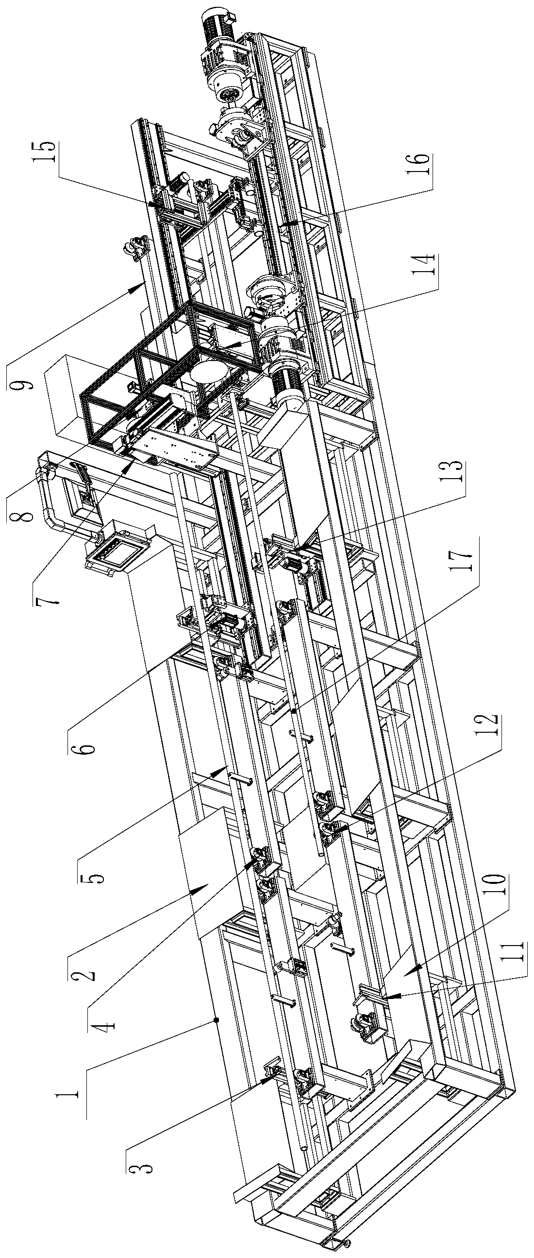 Combination processing production equipment for cantilever supporting pipe and positioning pipe