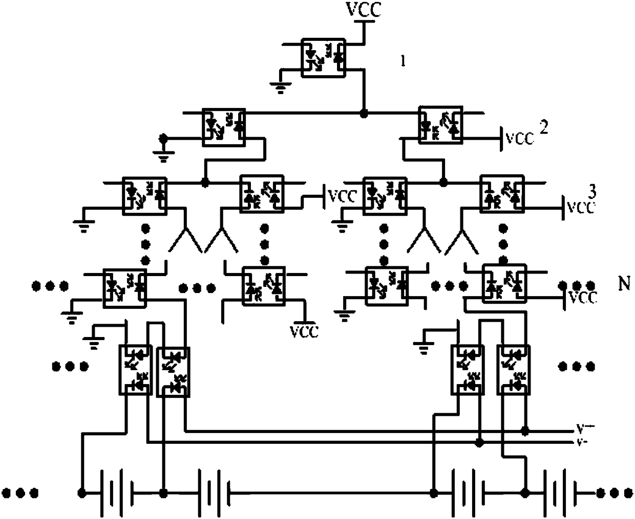 Battery module cell voltage collection system based on traversing binary tree