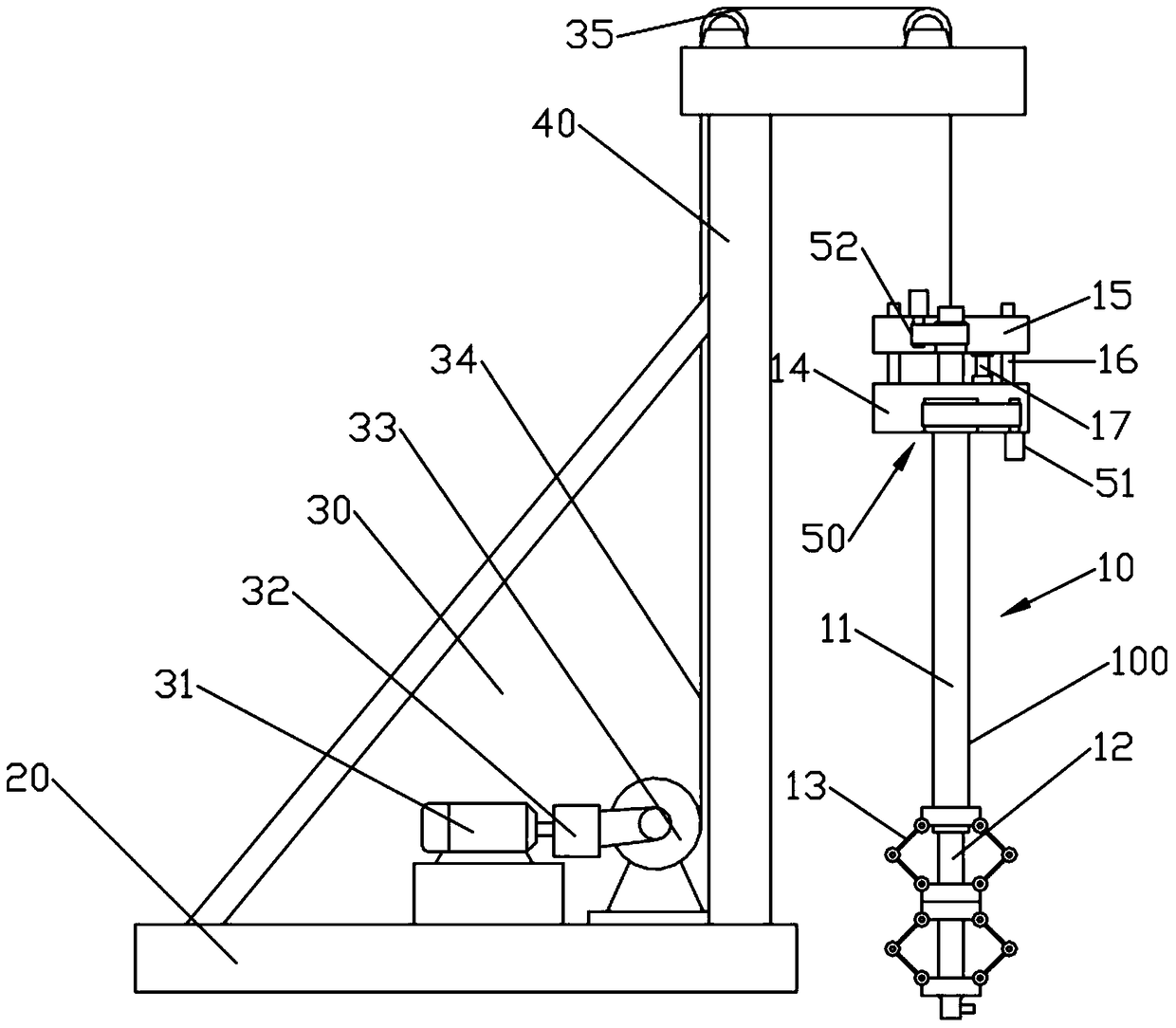 Variable-diameter mixing pile machine, its pile-forming construction method, and drill pipe