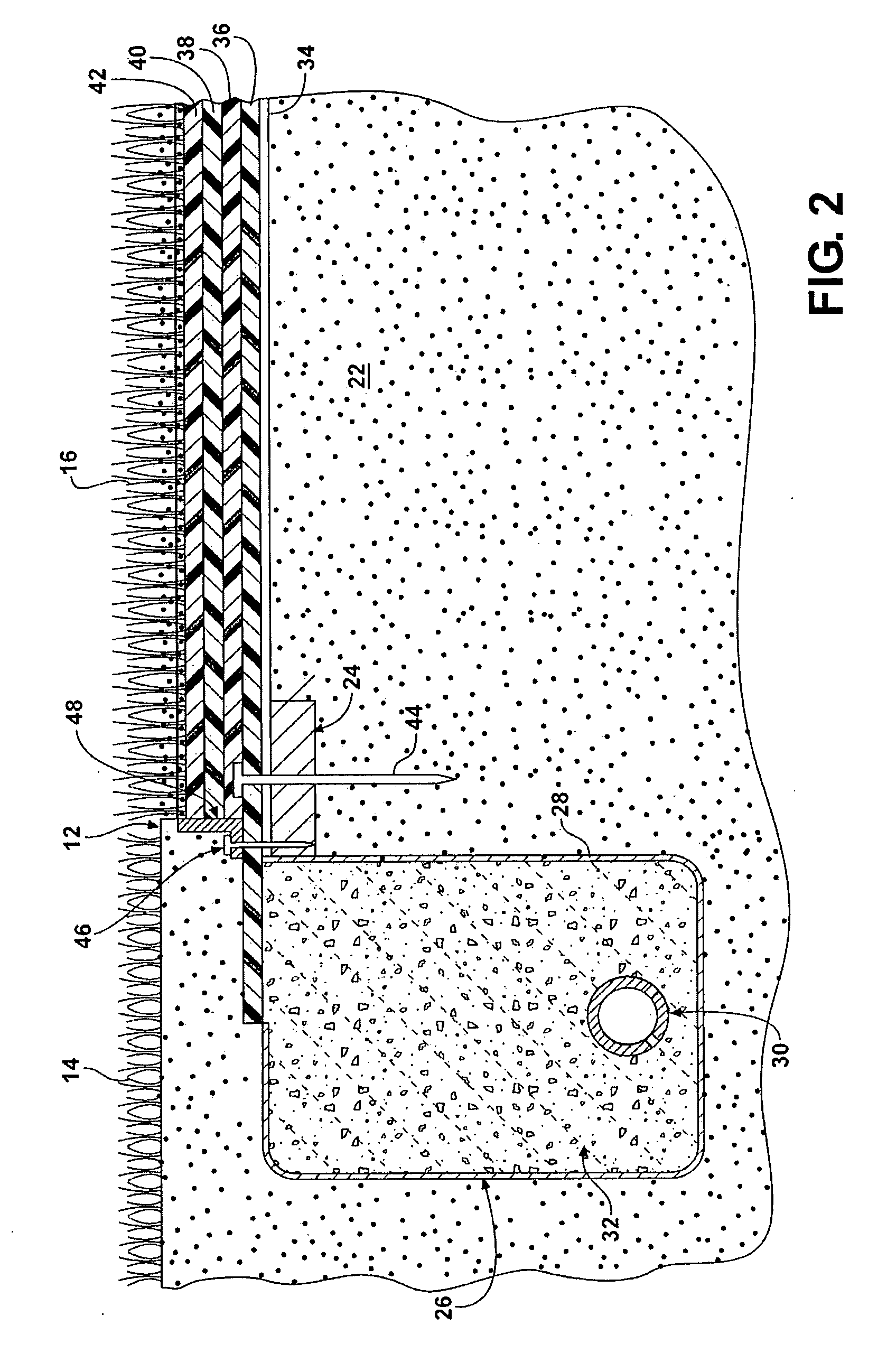 Shock absorbing, wheelchair accessible, recreational surface area and method of constructing same