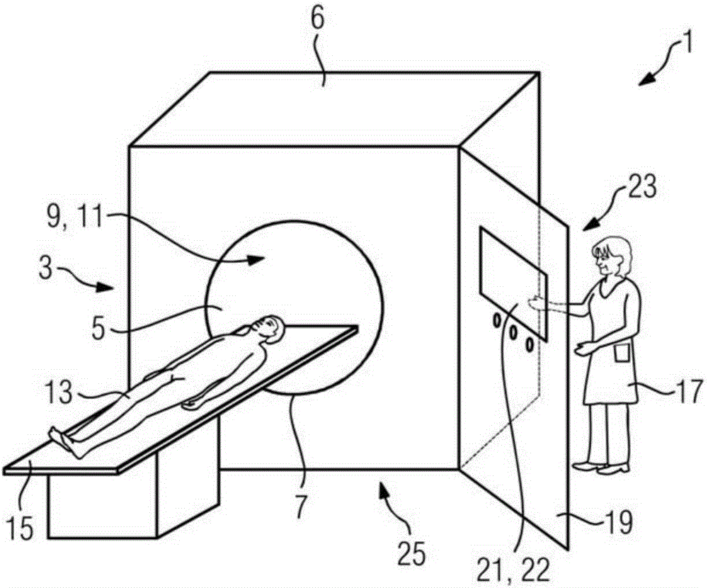 Examination space for performing computed tomography images